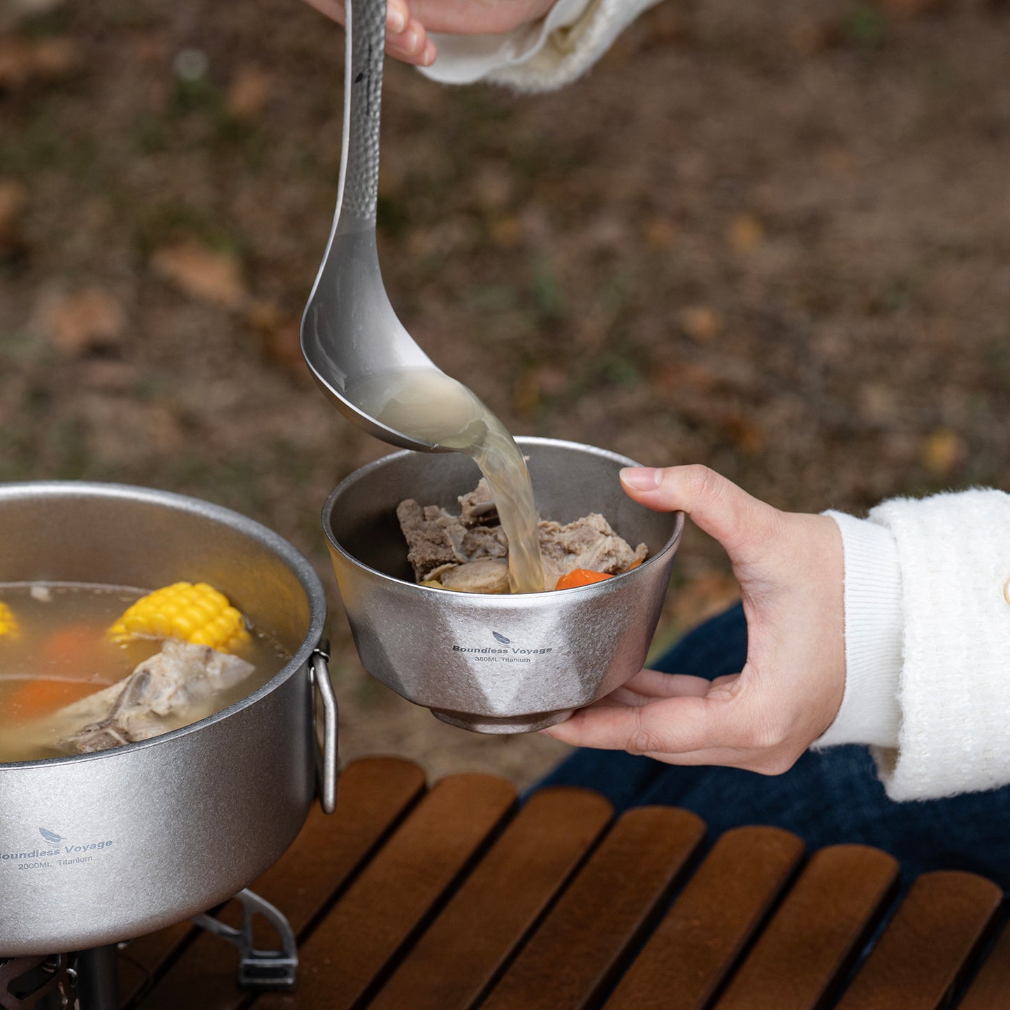 Boundless Voyage Double Walled Pure Titanium Bowl  with High-Temp Crystallized Ice Texture Finish | Ultralight Portable Dinnerware for Rice, Soup, Oatmeal, Yogurt, Camping & Travel Ti1177T-Ti1179T
