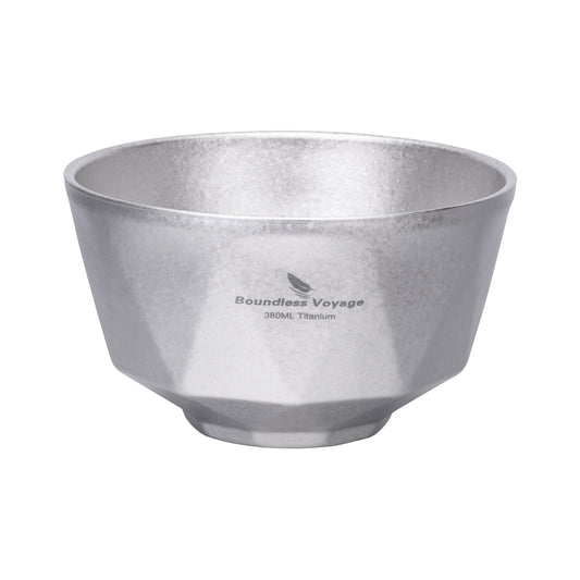 Boundless Voyage Double Walled Pure Titanium Bowl  with High-Temp Crystallized Ice Texture Finish | Ultralight Portable Dinnerware for Rice, Soup, Oatmeal, Yogurt, Camping & Travel Ti1177T-Ti1179T