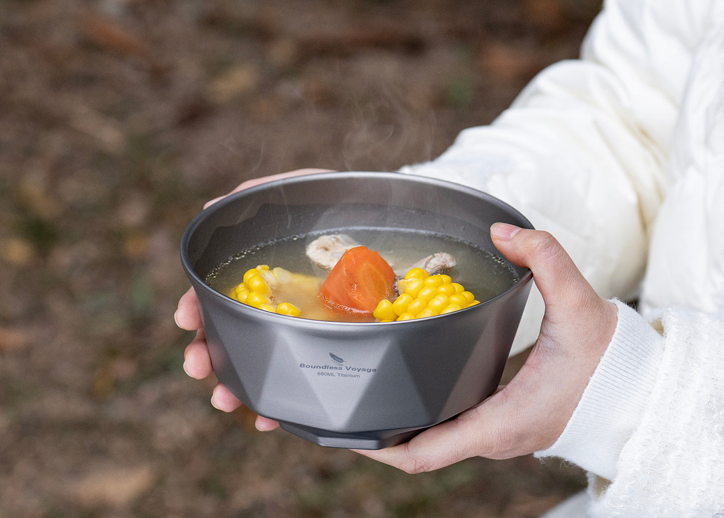 Boundless Voyage Double Walled Pure Titanium Bowl with Sand-Blast Matte Finish | Ultralight Portable Dinnerware for Rice, Soup, Oatmeal, Yogurt, Camping & Travel Ti1177T-Ti1179T