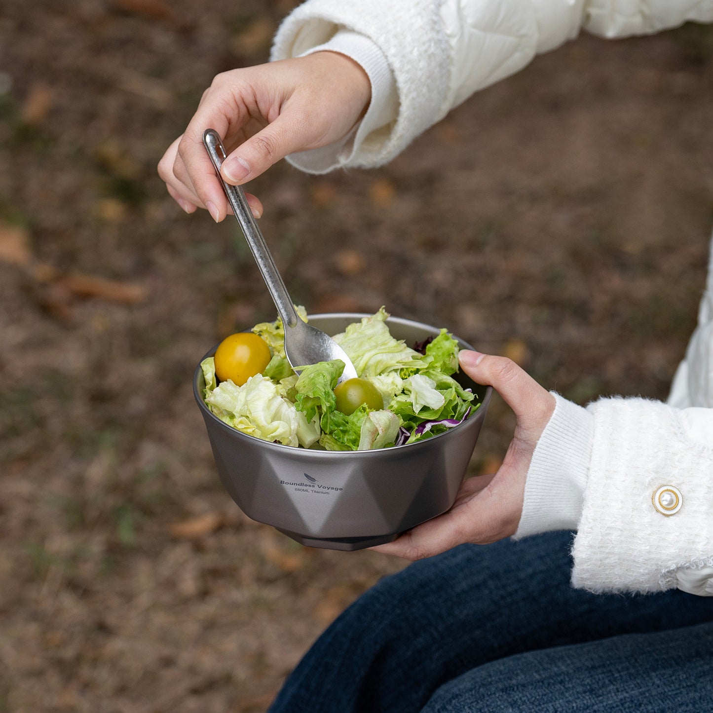 Boundless Voyage Double Walled Pure Titanium Bowl with Sand-Blast Matte Finish | Ultralight Portable Dinnerware for Rice, Soup, Oatmeal, Yogurt, Camping & Travel Ti1177T-Ti1179T