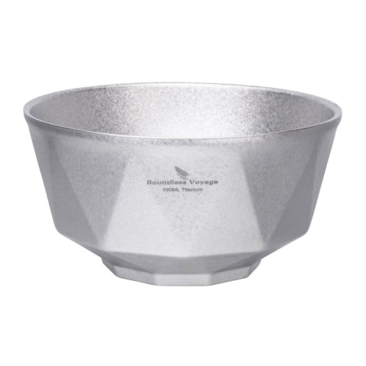 Boundless Voyage Double Walled Pure Titanium Bowl  with High-Temp Crystallized Ice Texture Finish | Ultralight Portable Dinnerware for Rice, Soup, Oatmeal, Yogurt, Camping & Travel Ti1177T-Ti1179T