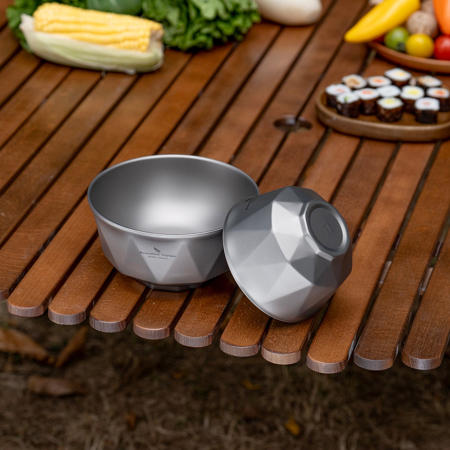 Boundless Voyage Double Walled Pure Titanium Bowl with Sand-Blast Matte Finish | Ultralight Portable Dinnerware for Rice, Soup, Oatmeal, Yogurt, Camping & Travel Ti1177T-Ti1179T