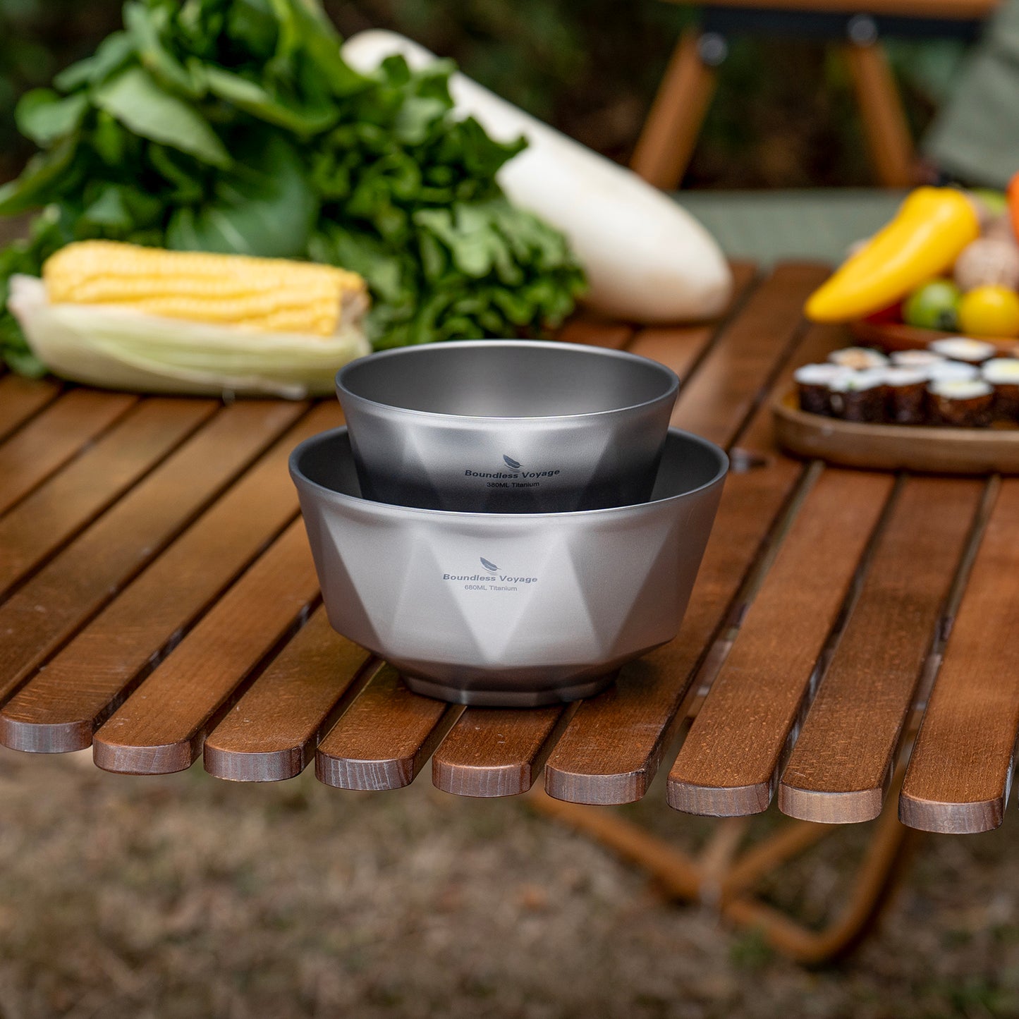 Boundless Voyage Double Walled Pure Titanium Bowl with Sand-Blast Matte Finish | Ultralight Portable Dinnerware for Rice, Soup, Oatmeal, Yogurt, Camping & Travel Ti1177T-Ti1179T