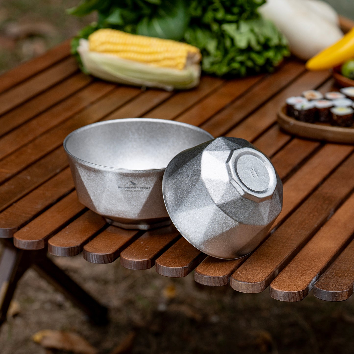 Boundless Voyage Double Walled Pure Titanium Bowl  with High-Temp Crystallized Ice Texture Finish | Ultralight Portable Dinnerware for Rice, Soup, Oatmeal, Yogurt, Camping & Travel Ti1177T-Ti1179T