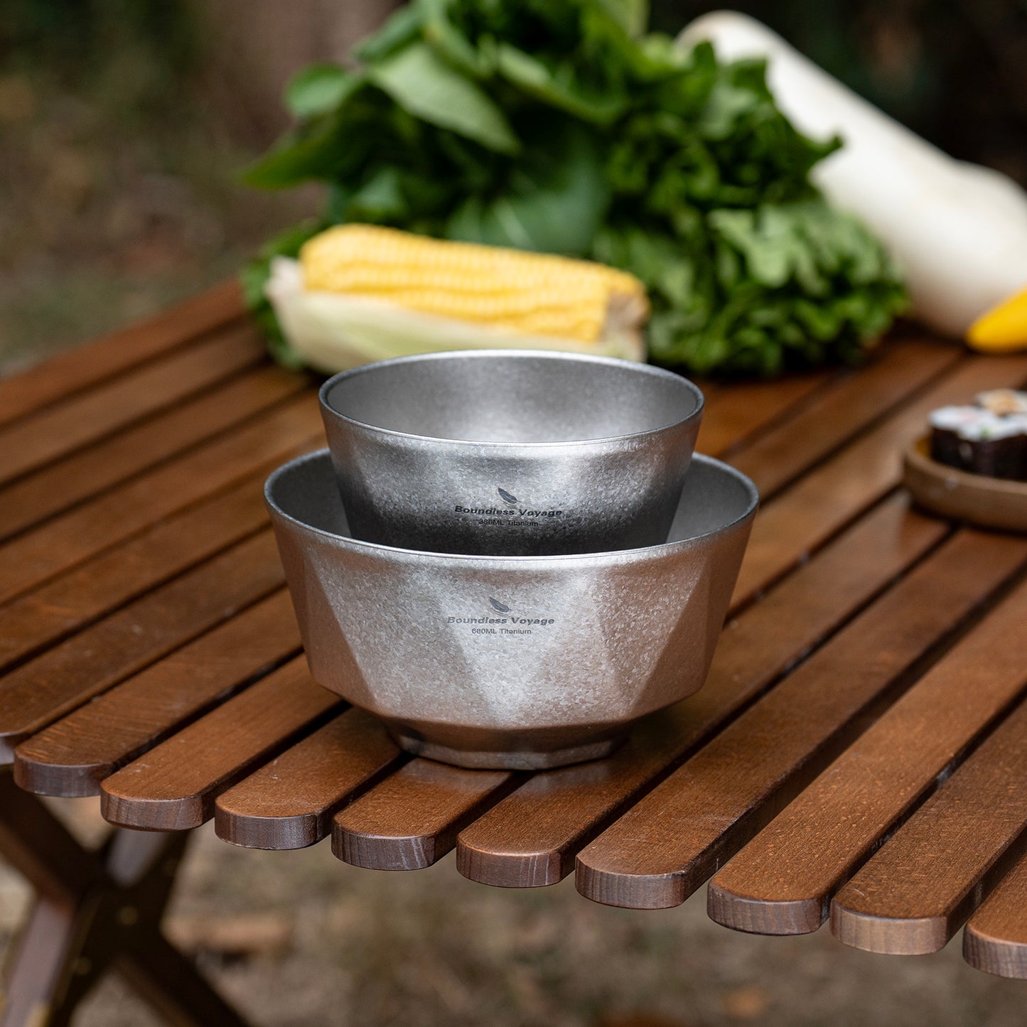 Boundless Voyage Double Walled Pure Titanium Bowl  with High-Temp Crystallized Ice Texture Finish | Ultralight Portable Dinnerware for Rice, Soup, Oatmeal, Yogurt, Camping & Travel Ti1177T-Ti1179T
