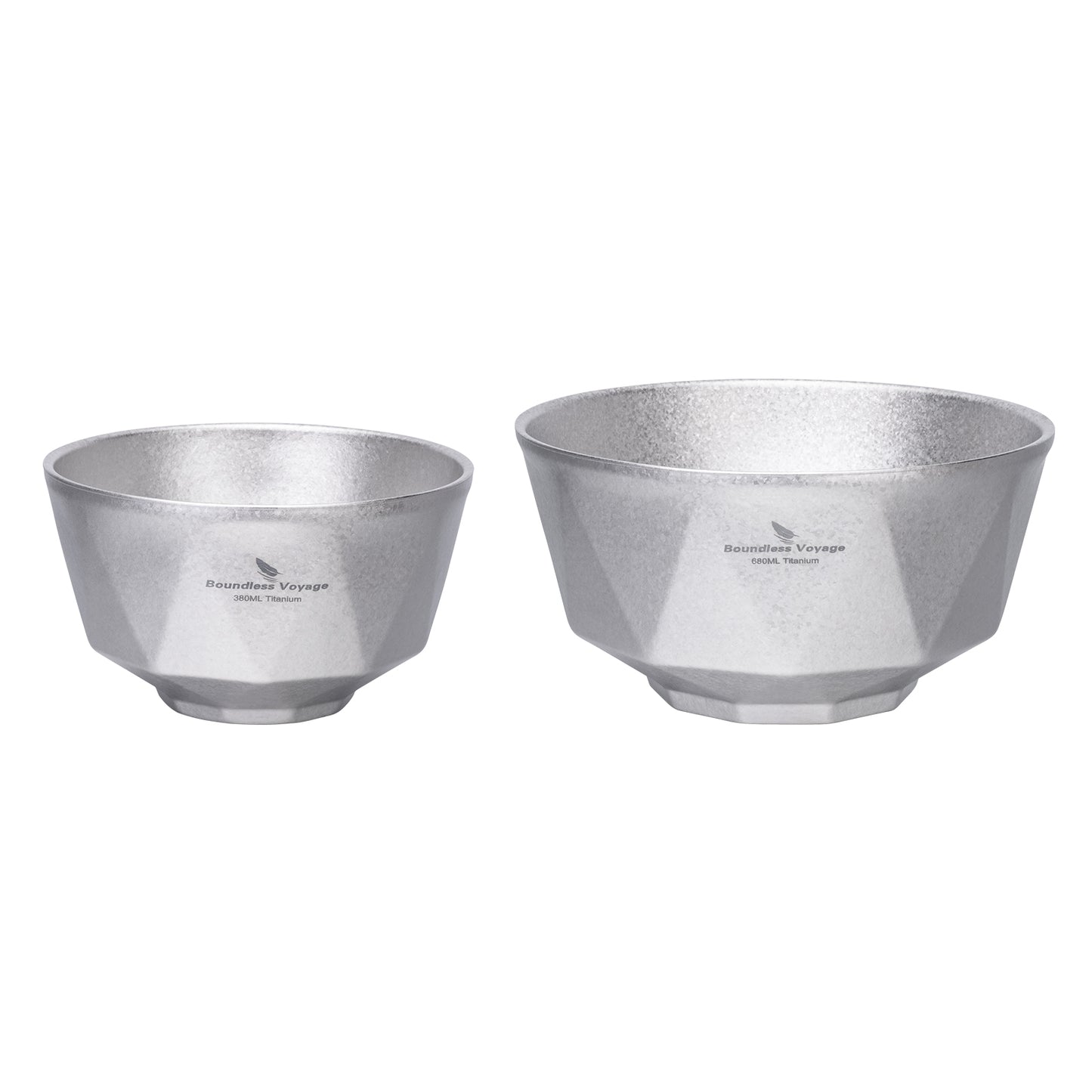 Boundless Voyage Double Walled Pure Titanium Bowl  with High-Temp Crystallized Ice Texture Finish | Ultralight Portable Dinnerware for Rice, Soup, Oatmeal, Yogurt, Camping & Travel Ti1177T-Ti1179T