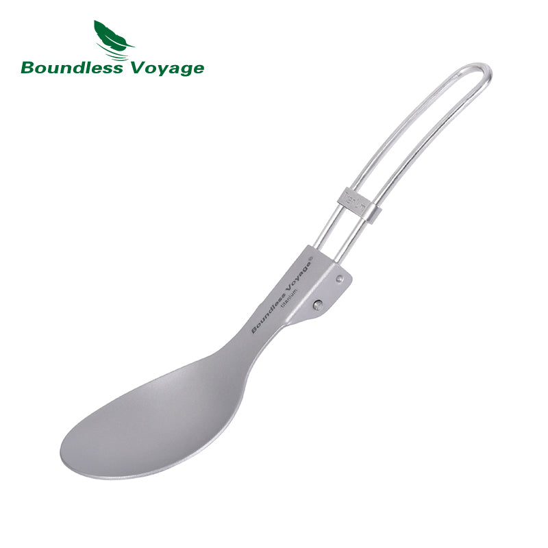 Boundless Voyage Titanium SpoonPortable Folding Tableware  for Home Camping Restaurants Ti-1021T