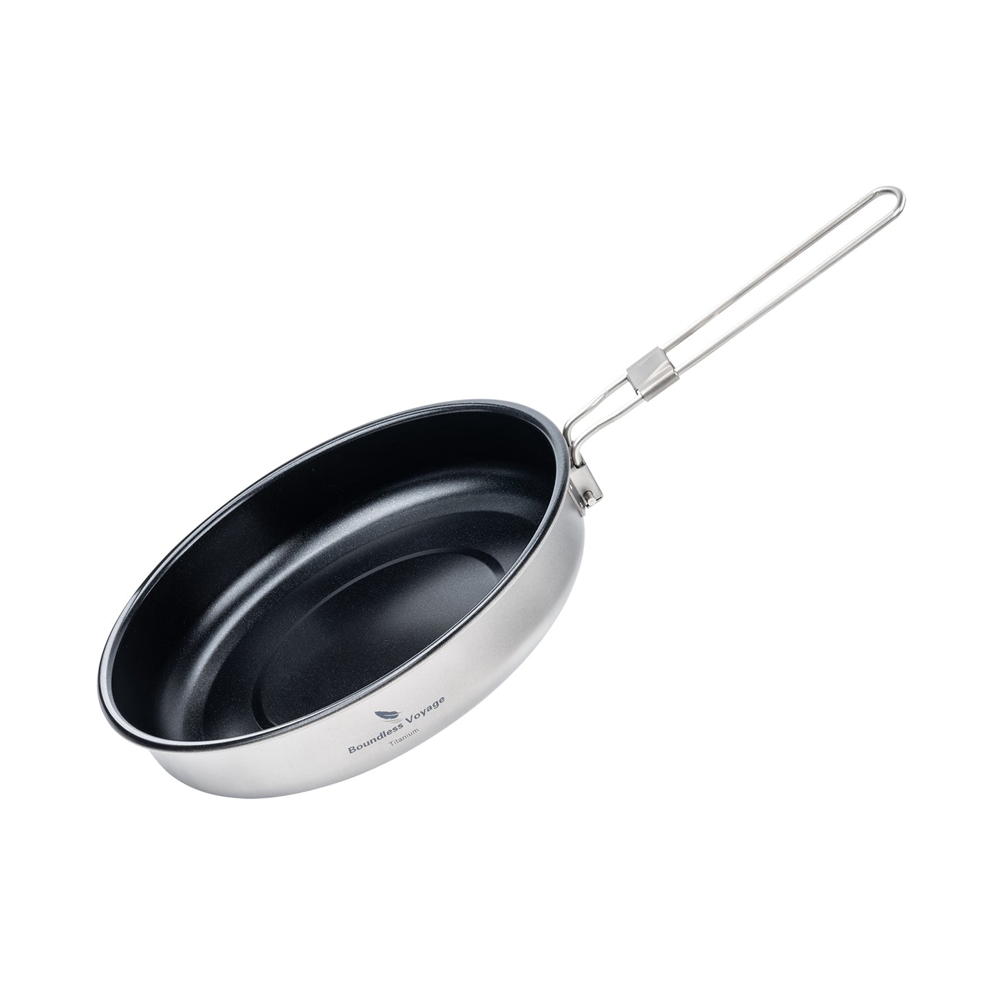 Boundless Voyage Pure Titanium Non-Stick Frying Pan with Foldable Handle, Ultralight Camping Skillet , Portable Outdoor Cookware for Backpacking, Picnic Ti2069C/Ti2070C