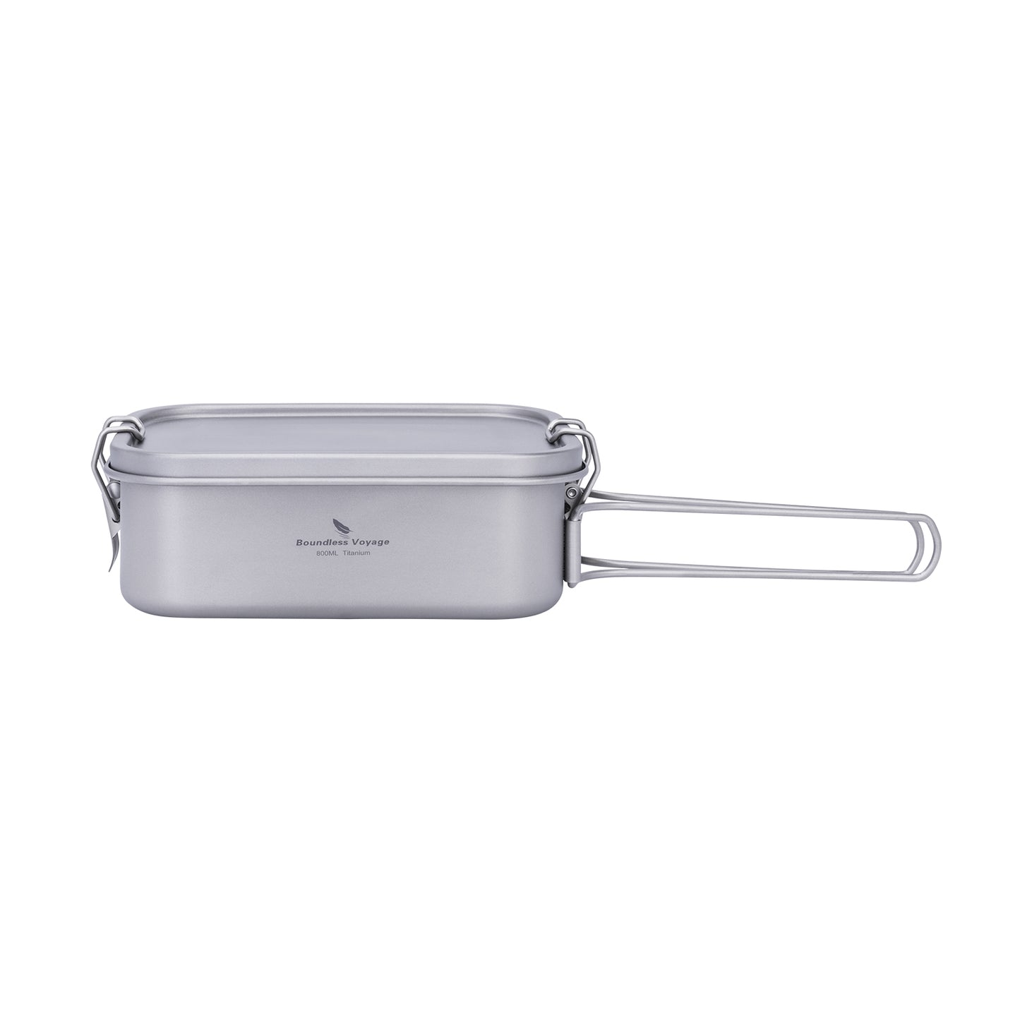 Boundless Voyage 800ml Titanium Mess Tin with Lid & Anti-Scalding Handle, Multi-Purpose Outdoor Camping Cookware Can Be Used as Lunch Box, Bowl and Pan Ti2081C