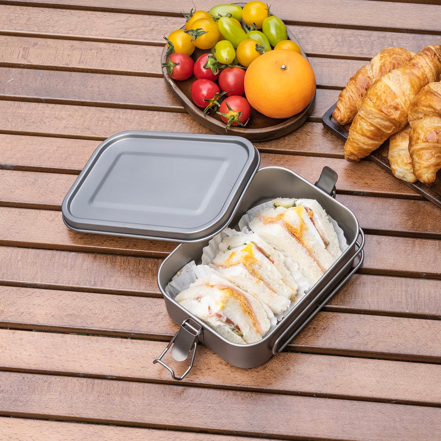 Boundless Voyage 800ml Titanium Mess Tin with Lid & Anti-Scalding Handle, Multi-Purpose Outdoor Camping Cookware Can Be Used as Lunch Box, Bowl and Pan Ti2081C