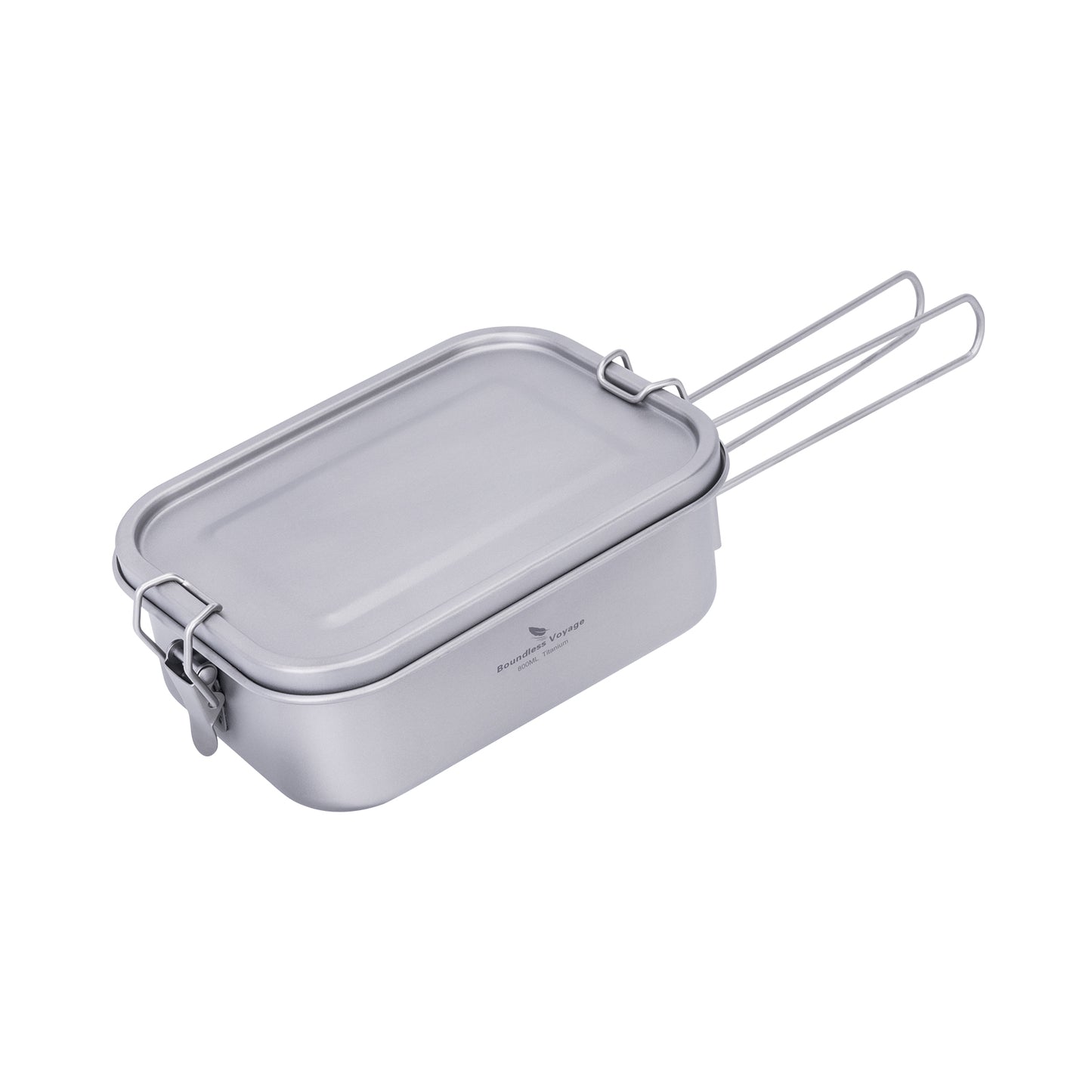 Boundless Voyage 800ml Titanium Mess Tin with Lid & Anti-Scalding Handle, Multi-Purpose Outdoor Camping Cookware Can Be Used as Lunch Box, Bowl and Pan Ti2081C