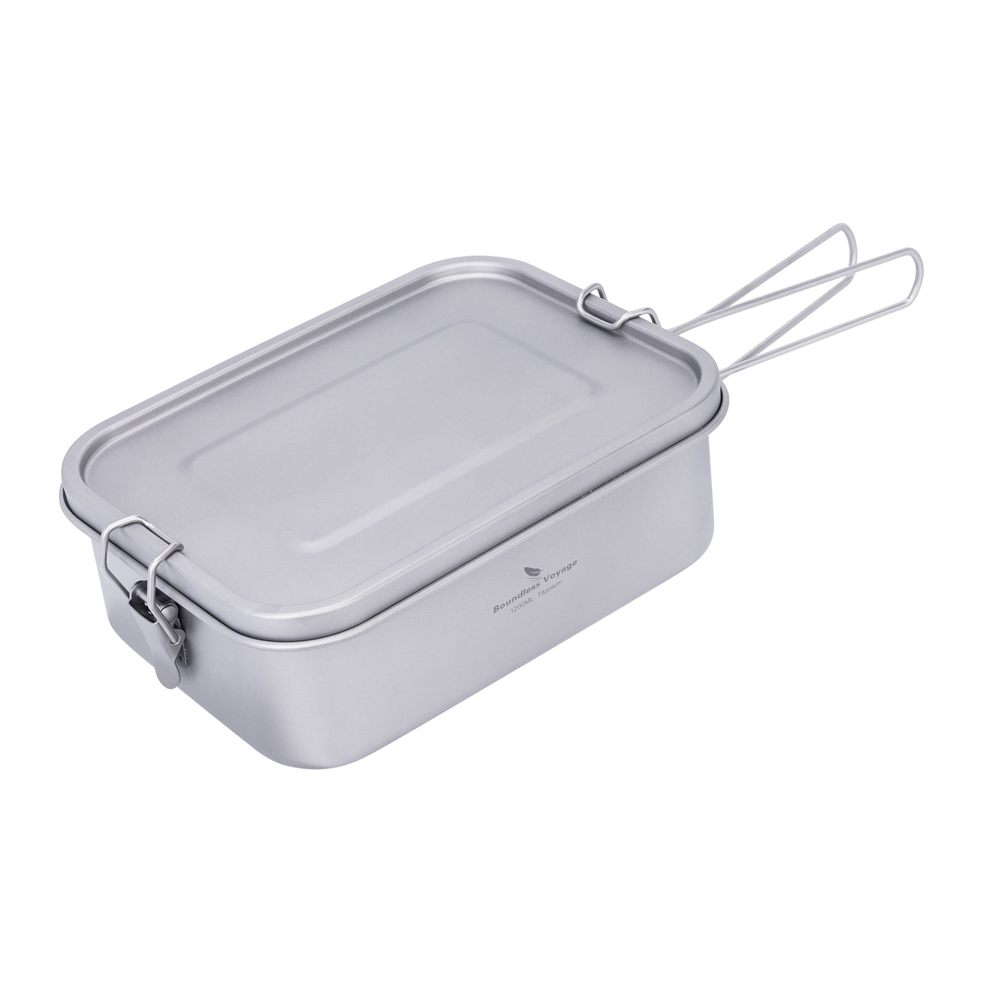 Boundless Voyage 1200ml Titanium Mess Tin with Lid & Anti-Scalding Handle, Multi-Purpose Outdoor Camping Cookware Can Be Used as Lunch Box, Bowl and Pan Ti2082C