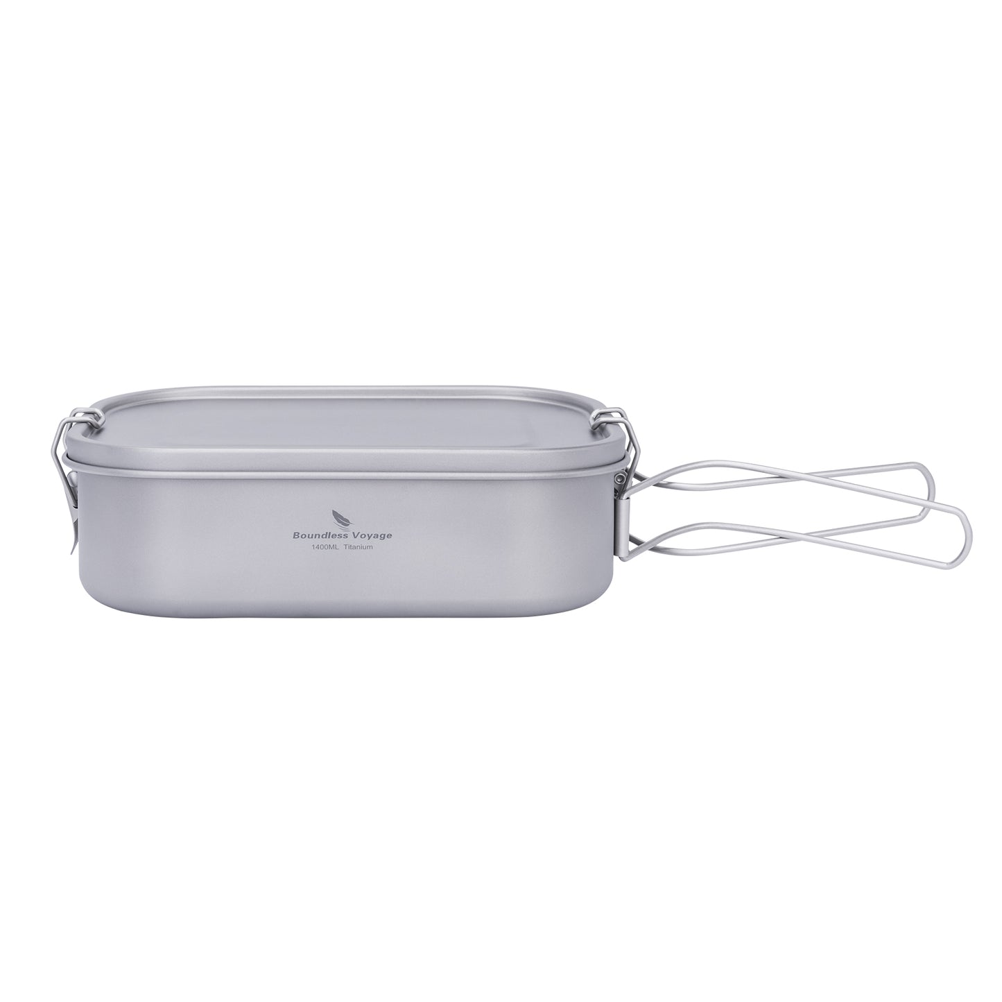 Boundless Voyage 1400ml Titanium Mess Tin with Lid & Anti-Scalding Handle, Multi-Purpose Outdoor Camping Cookware Can Be Used as Lunch Box, Bowl and Pan Ti2083C