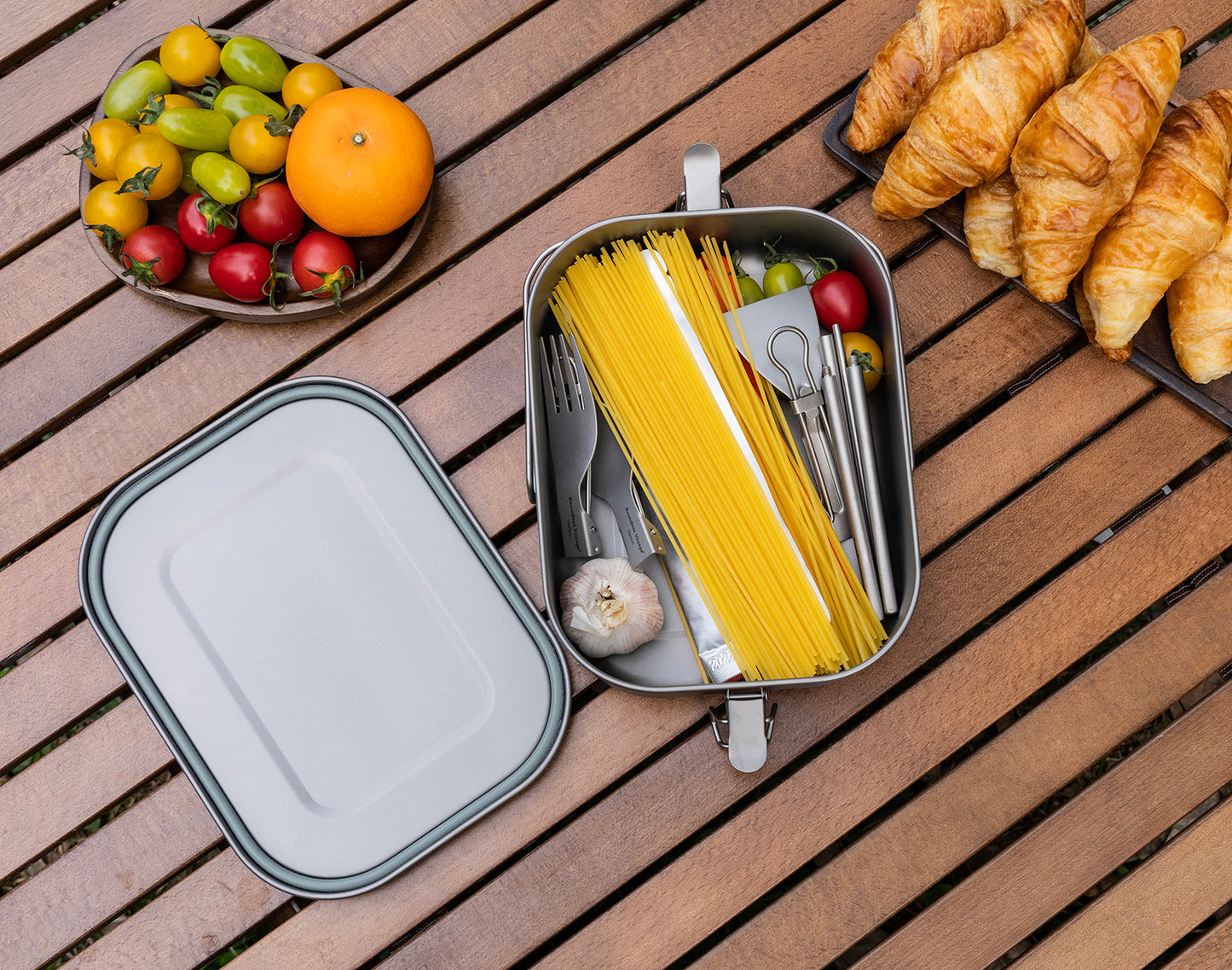 Boundless Voyage 1400ml Titanium Mess Tin with Lid & Anti-Scalding Handle, Multi-Purpose Outdoor Camping Cookware Can Be Used as Lunch Box, Bowl and Pan Ti2083C