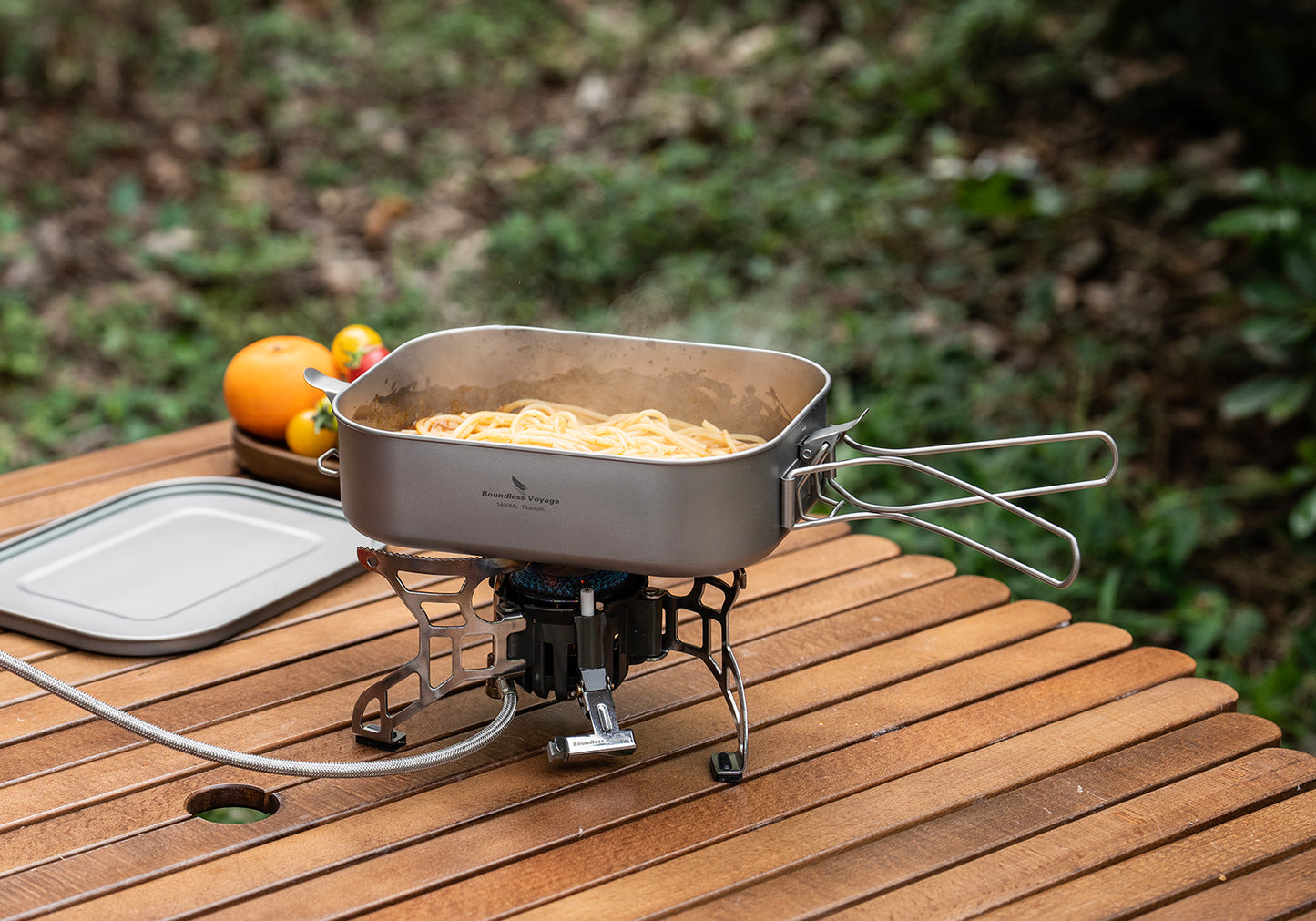 Boundless Voyage 1400ml Titanium Mess Tin with Lid & Anti-Scalding Handle, Multi-Purpose Outdoor Camping Cookware Can Be Used as Lunch Box, Bowl and Pan Ti2083C