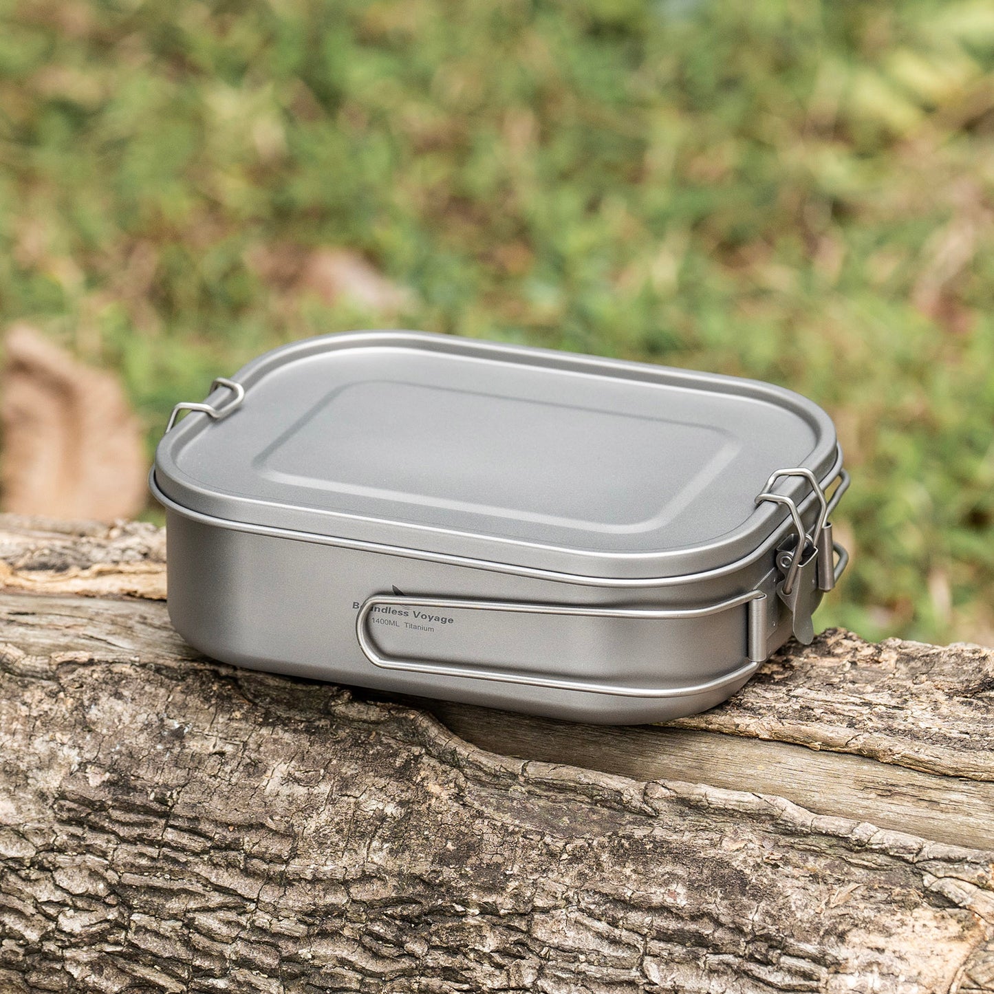 Boundless Voyage 1400ml Titanium Mess Tin with Lid & Anti-Scalding Handle, Multi-Purpose Outdoor Camping Cookware Can Be Used as Lunch Box, Bowl and Pan Ti2083C