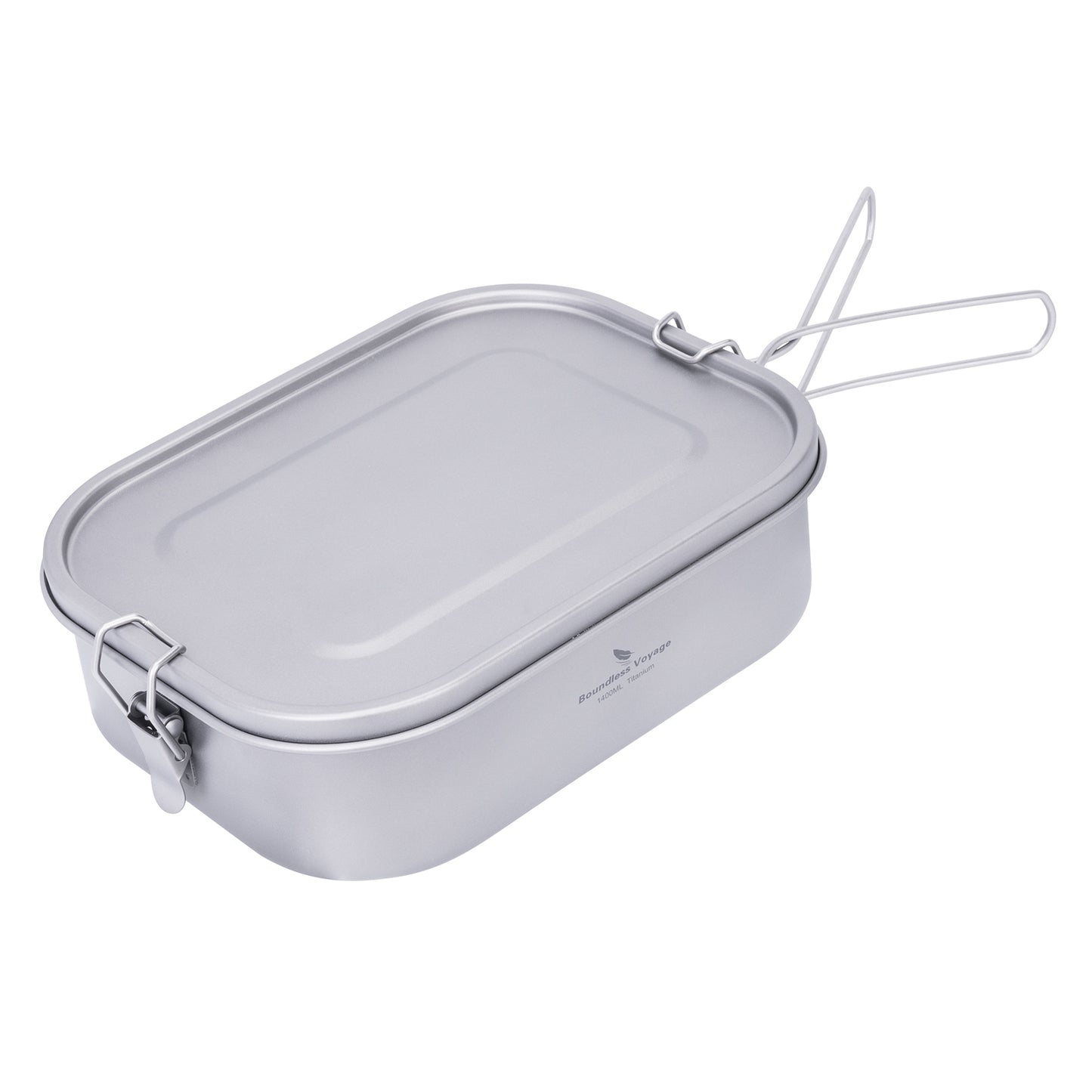 Boundless Voyage 1400ml Titanium Mess Tin with Lid & Anti-Scalding Handle, Multi-Purpose Outdoor Camping Cookware Can Be Used as Lunch Box, Bowl and Pan Ti2083C