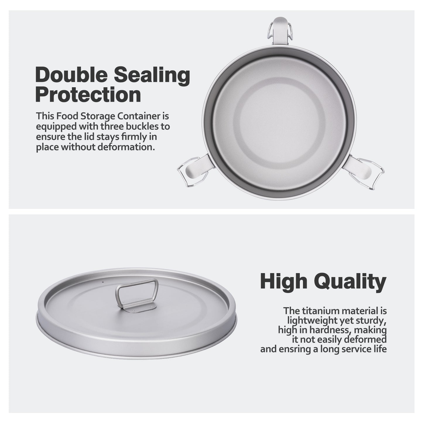 Boundless Voyage Titanium Multi-Functional Food Storage Container Portable Steamer with Sealed Lid and Vent Lid for Camping Hiking Traveling Outdoor Picnic Ti2085C-Ti2086C