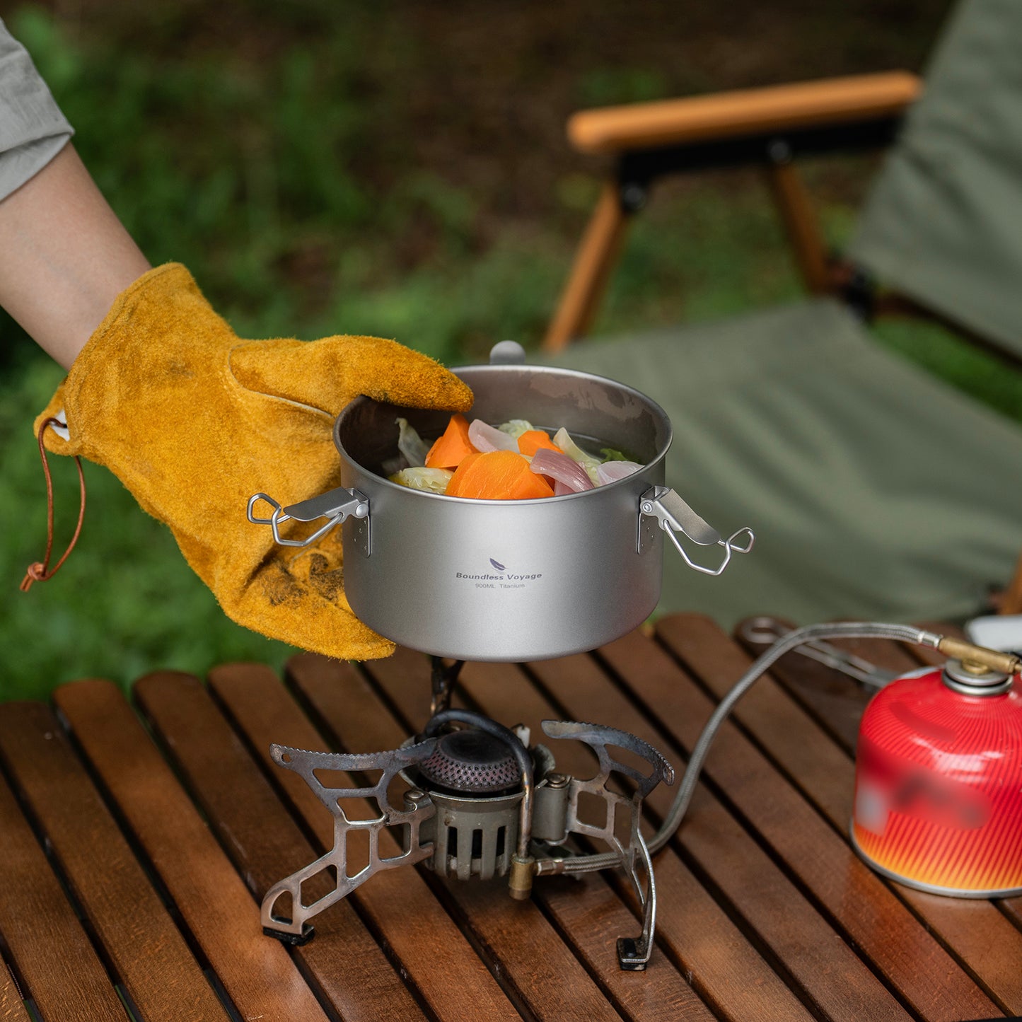 Boundless Voyage Titanium Multi-Functional Food Storage Container Portable Steamer with Sealed Lid and Vent Lid for Camping Hiking Traveling Outdoor Picnic Ti2085C-Ti2086C