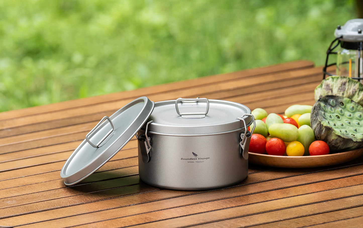 Boundless Voyage Titanium Multi-Functional Food Storage Container Portable Steamer with Sealed Lid and Vent Lid for Camping Hiking Traveling Outdoor Picnic Ti2085C-Ti2086C