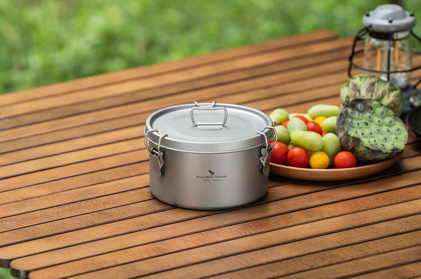 Boundless Voyage Titanium Multi-Functional Food Storage Container Portable Steamer with Sealed Lid and Vent Lid for Camping Hiking Traveling Outdoor Picnic Ti2085C-Ti2086C