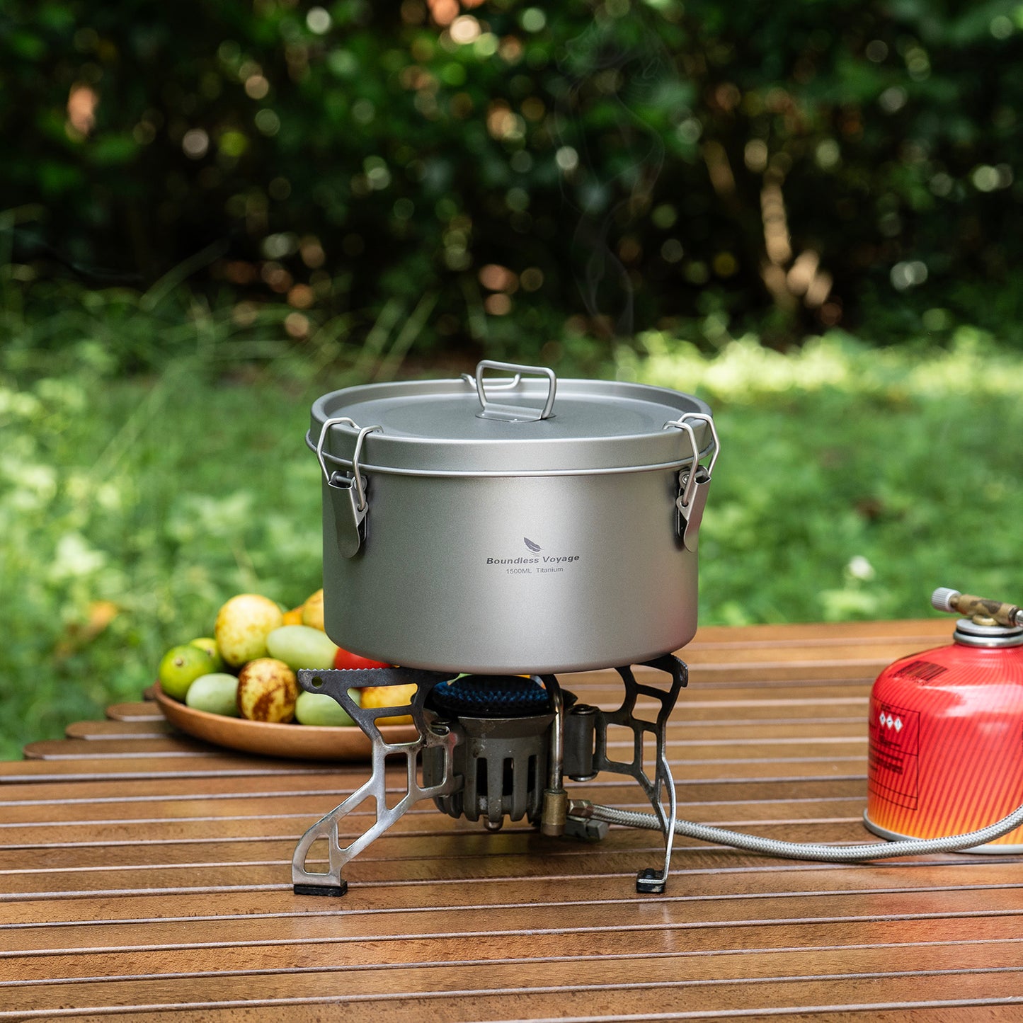 Boundless Voyage Titanium Multi-Functional Food Storage Container Portable Steamer with Sealed Lid and Vent Lid for Camping Hiking Traveling Outdoor Picnic Ti2085C-Ti2086C