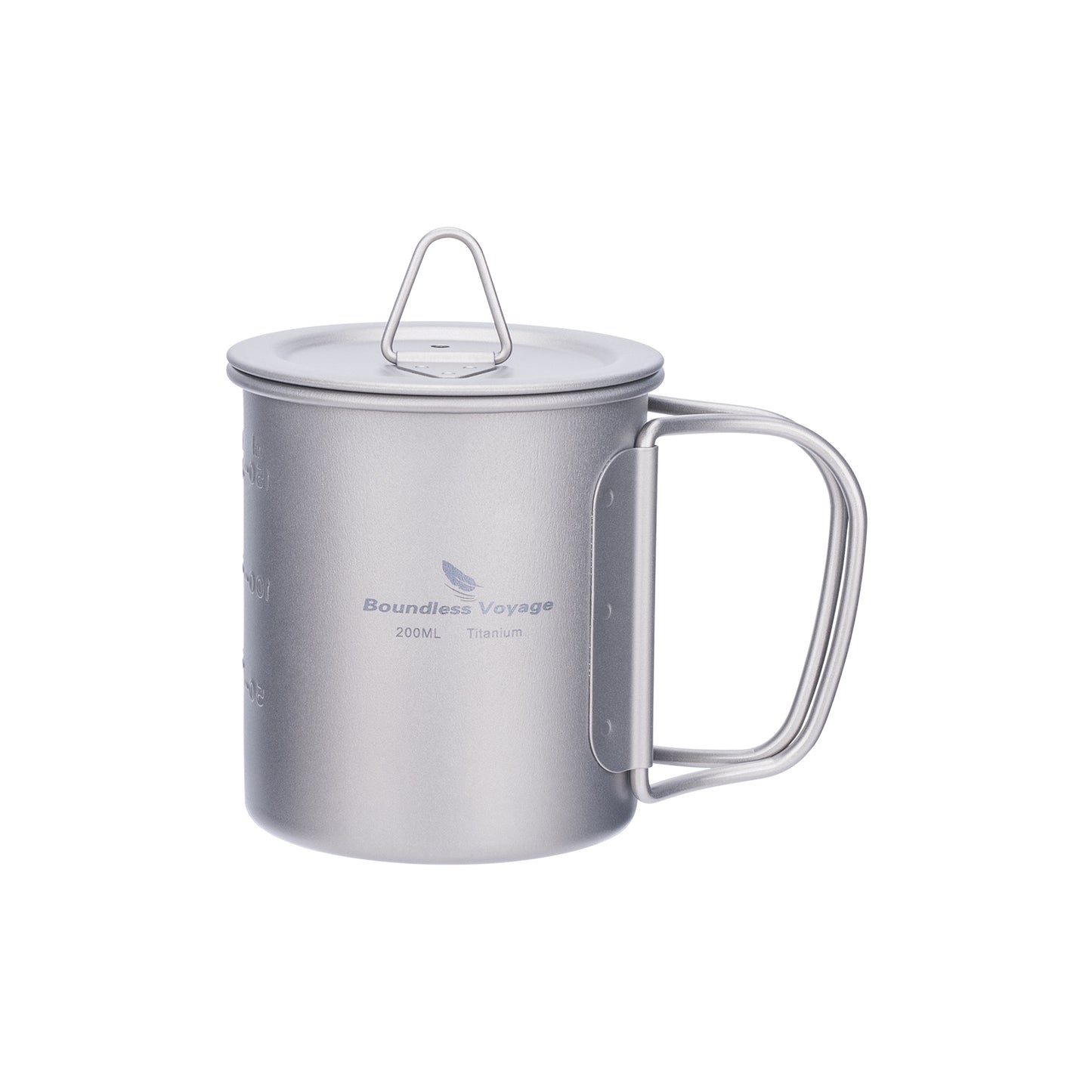 Boundless Voyage 200ml Single Wall Titanium Cup with Lid | Ultralight Portable Camping Mug for Tea Coffee EDC Hiking Ti3033D