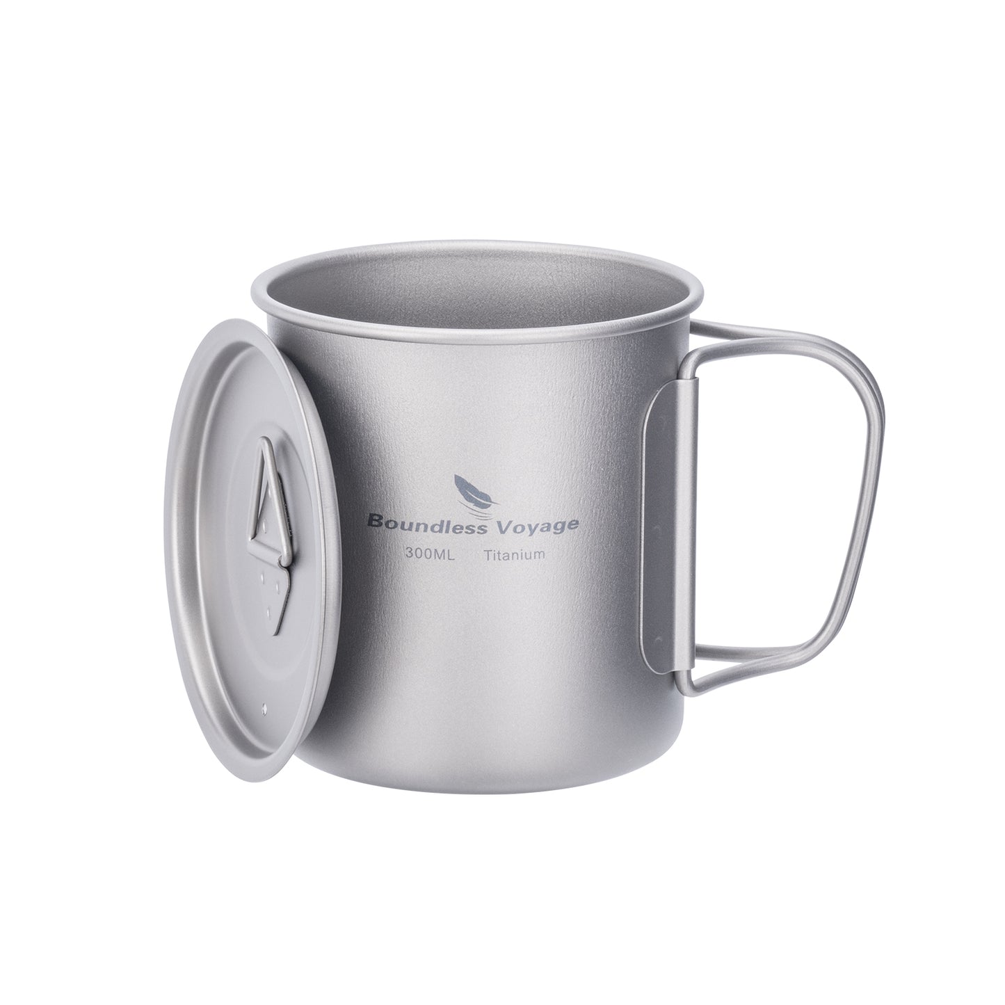 Boundless Voyage 300ml Single Wall Titanium Cup with Lid | Ultralight Portable Camping Mug for Tea Coffee EDC Hiking Ti3034D