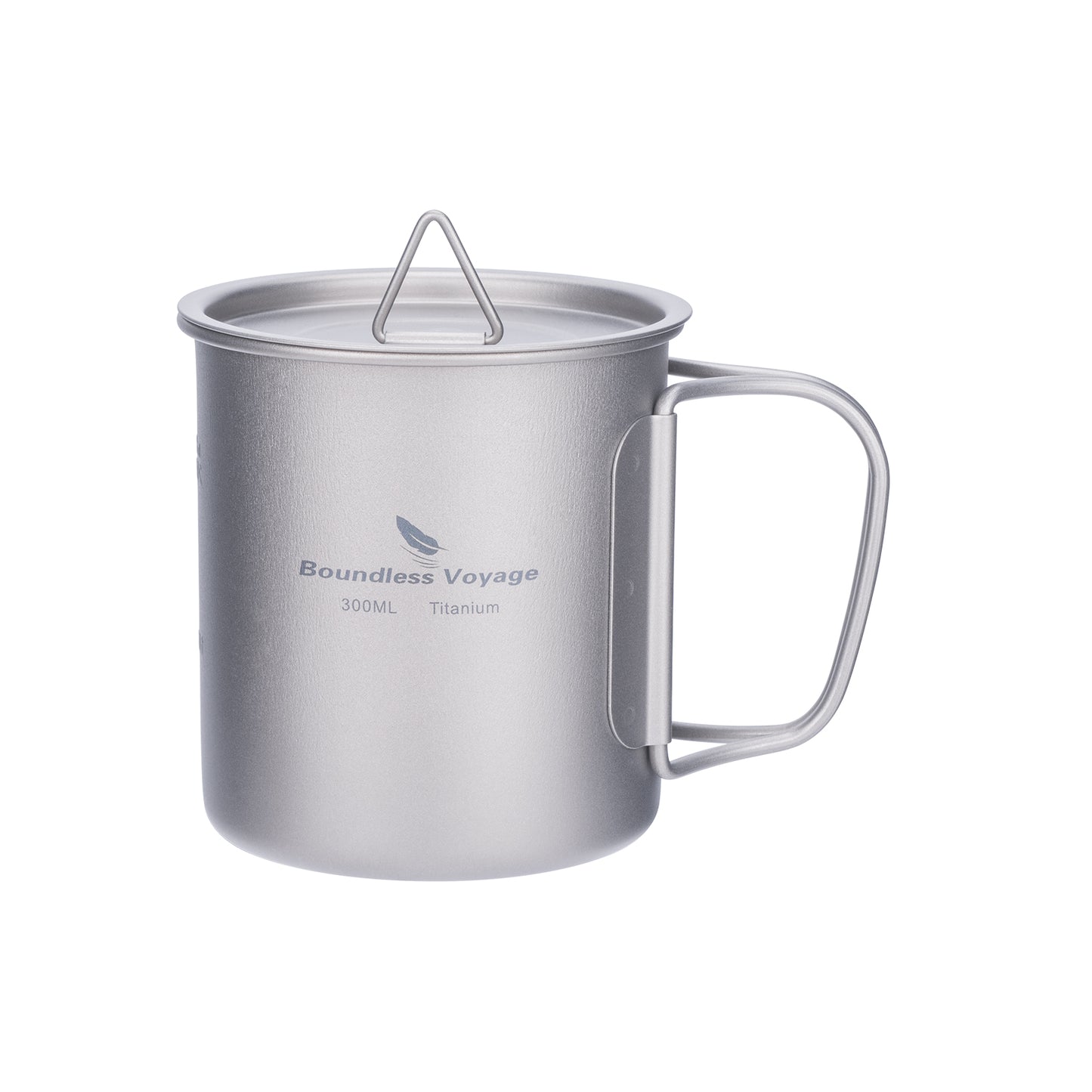 Boundless Voyage 300ml Single Wall Titanium Cup with Lid | Ultralight Portable Camping Mug for Tea Coffee EDC Hiking Ti3034D