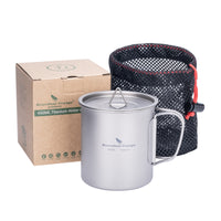 Boundless Voyage 200ml Single Wall Titanium Cup with Lid | Ultralight Portable Camping Mug for Tea Coffee EDC Hiking Ti3033D