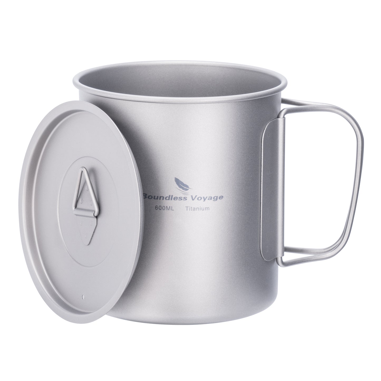 Boundless Voyage 600ml Single Wall Titanium Cup with Lid | Ultralight Portable Camping Mug for Tea Coffee EDC Hiking Ti3036D