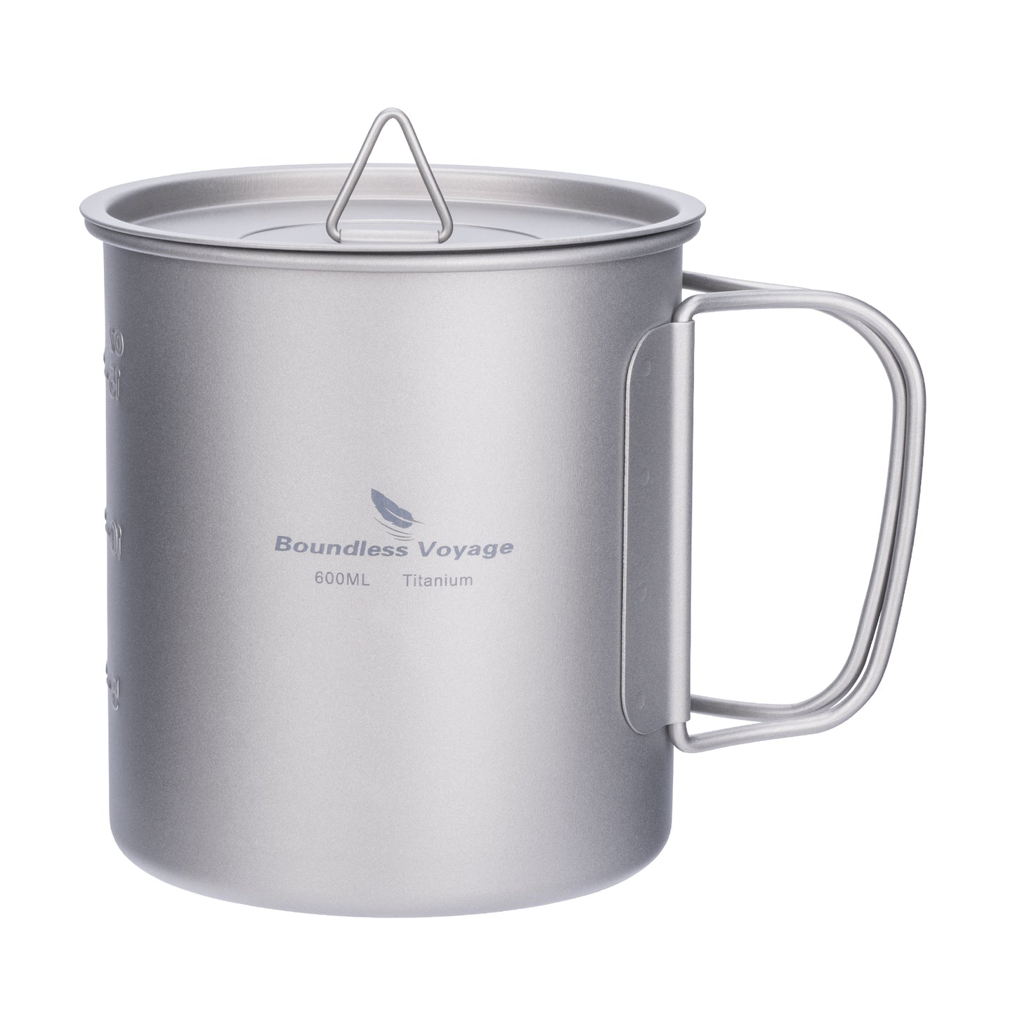Boundless Voyage 600ml Single Wall Titanium Cup with Lid | Ultralight Portable Camping Mug for Tea Coffee EDC Hiking Ti3036D