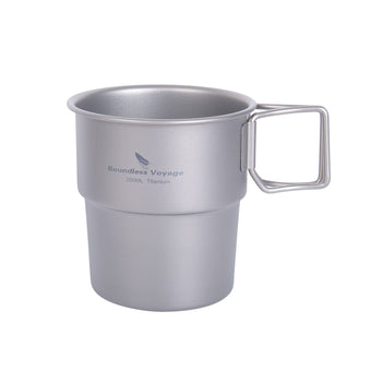 compare product Boundless Voyage Titanium Coffee Cup 250ml Tea Mug Outdoor Camping Tableware Portable Lightweight Mug Ti3051D-Ti3051D