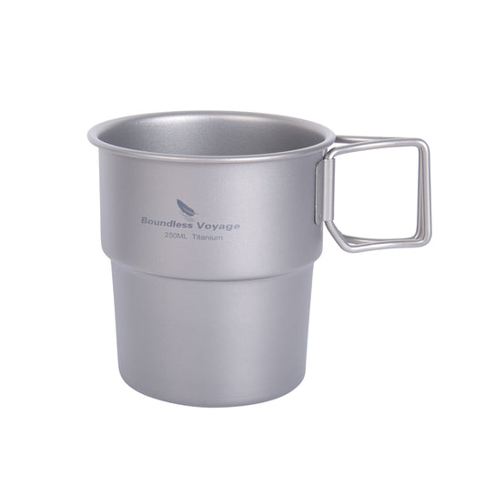 Boundless Voyage Titan-Kaffeetasse 250 ml, Teetasse, Outdoor-Camping-Geschirr, tragbare leichte Tasse Ti3051D-Ti3051D