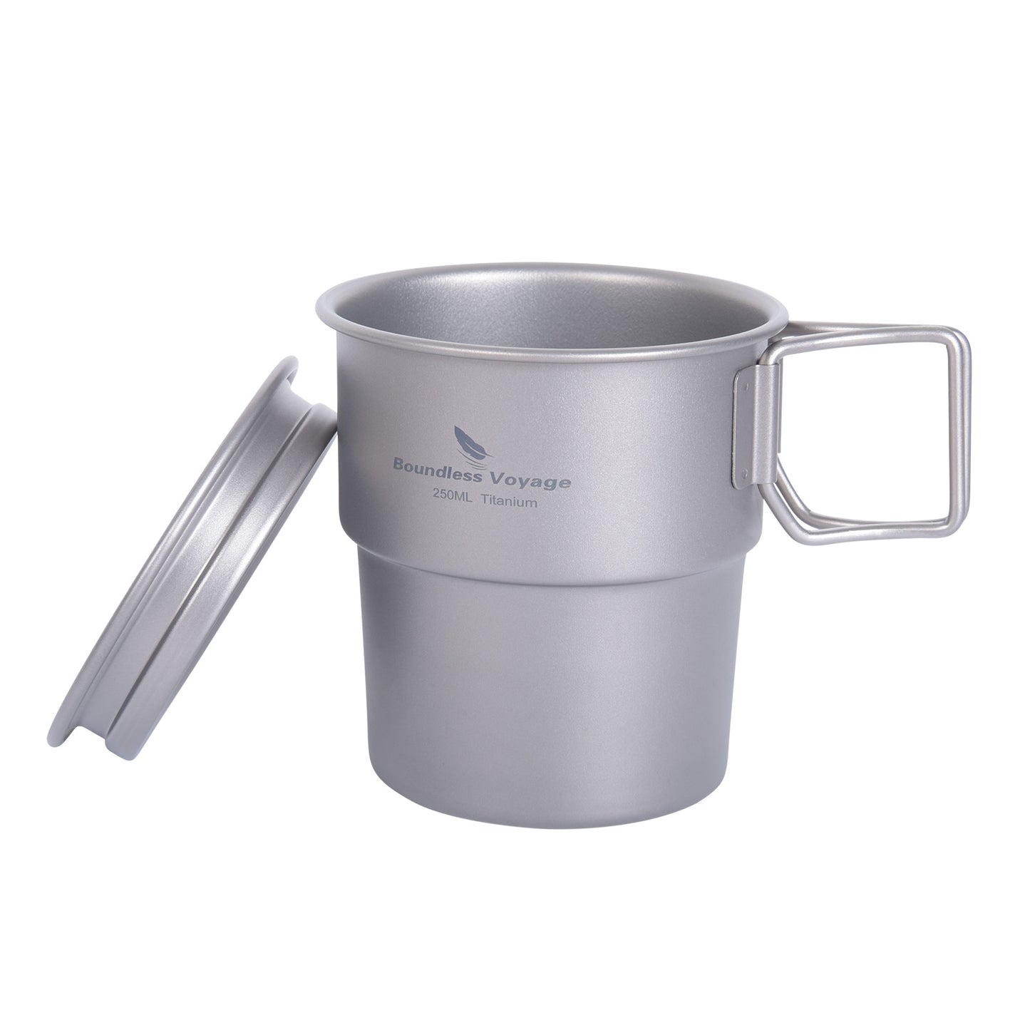 Boundless Voyage Titanium Cup Portable Stackable Mug Outdoor Water Coffee Cup with Lid Ti3051D
