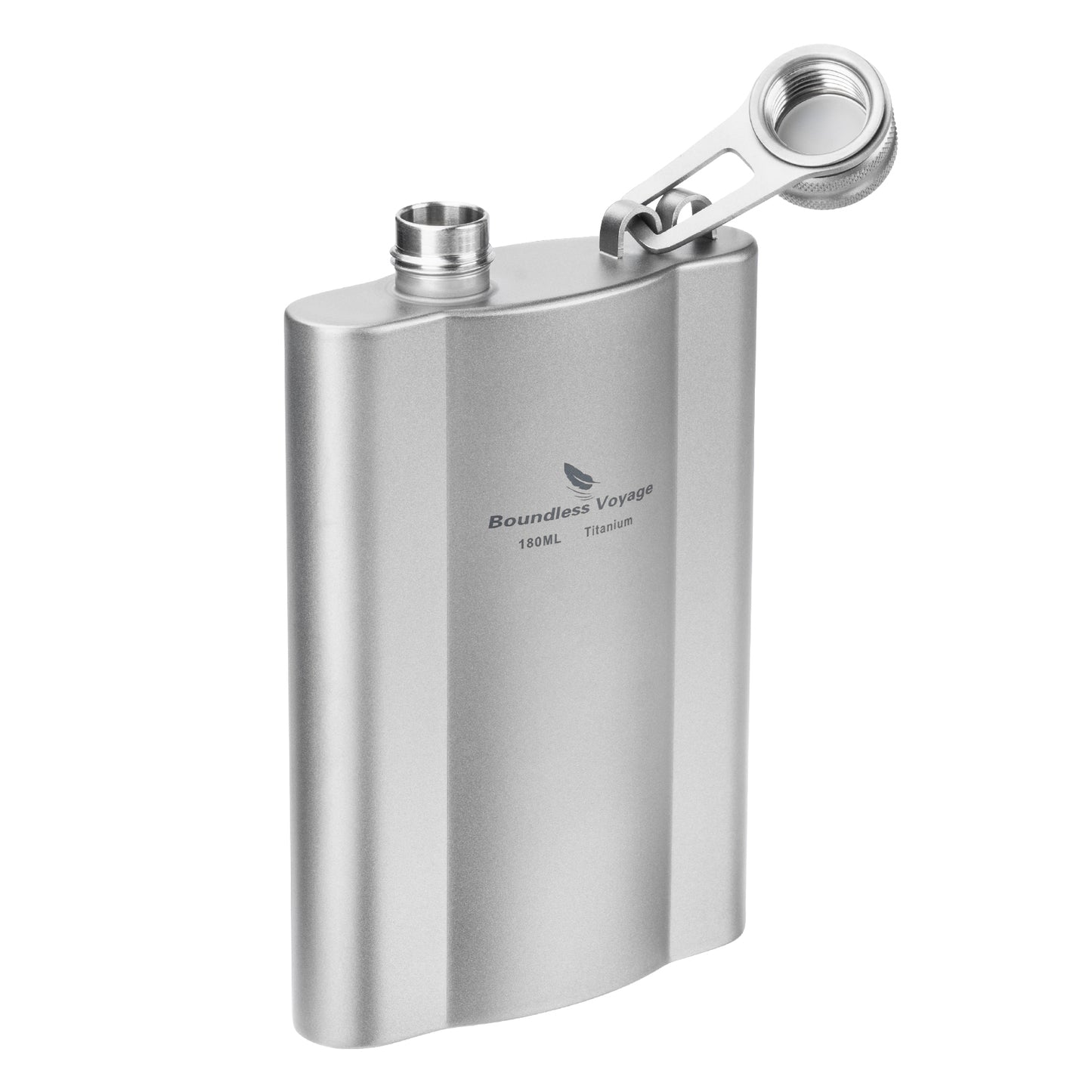 Boundless Voyage Titanium Hip Flask 180ml / 240ml Rust-Free Ultralight Small Liquor Flask Bottle for Whiskey Vodka Wine Outdoor Portable Travel Outdoor Ti3071D / Ti3072D/ Ti3073D