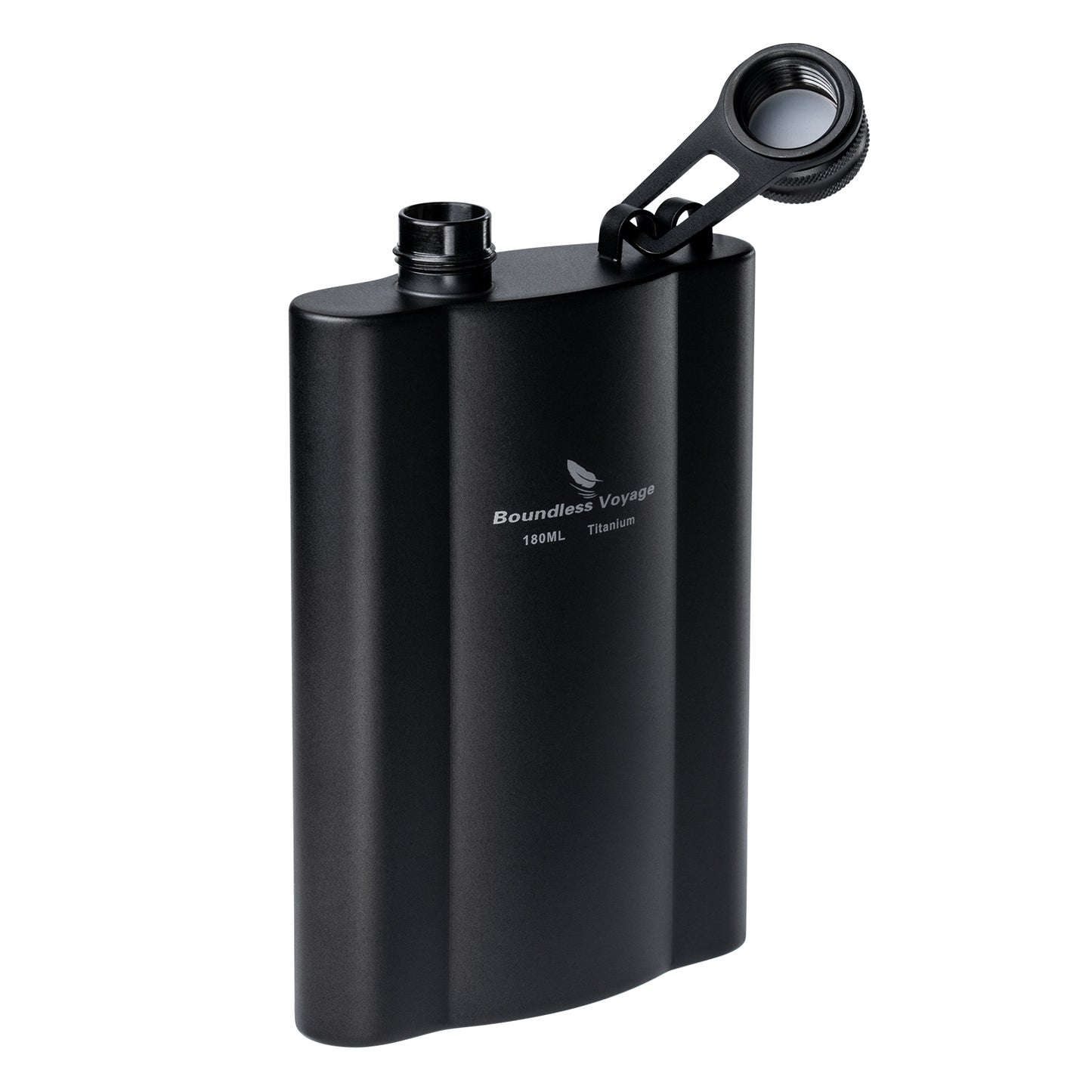 Boundless Voyage Titanium Hip Flask 180ml / 240ml Rust-Free Ultralight Small Liquor Flask Bottle for Whiskey Vodka Wine Outdoor Portable Travel Outdoor Ti3071D / Ti3072D/ Ti3073D