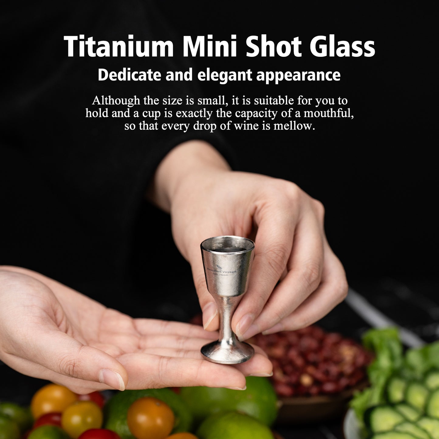 Boundless Voyage Titanium Mini Shot Glasses Cups Wine Drinking Cups Shooters Small Fancy Tequila Whiskey Cup drinking cup, Outdoor Camping Cup Ti3078A
