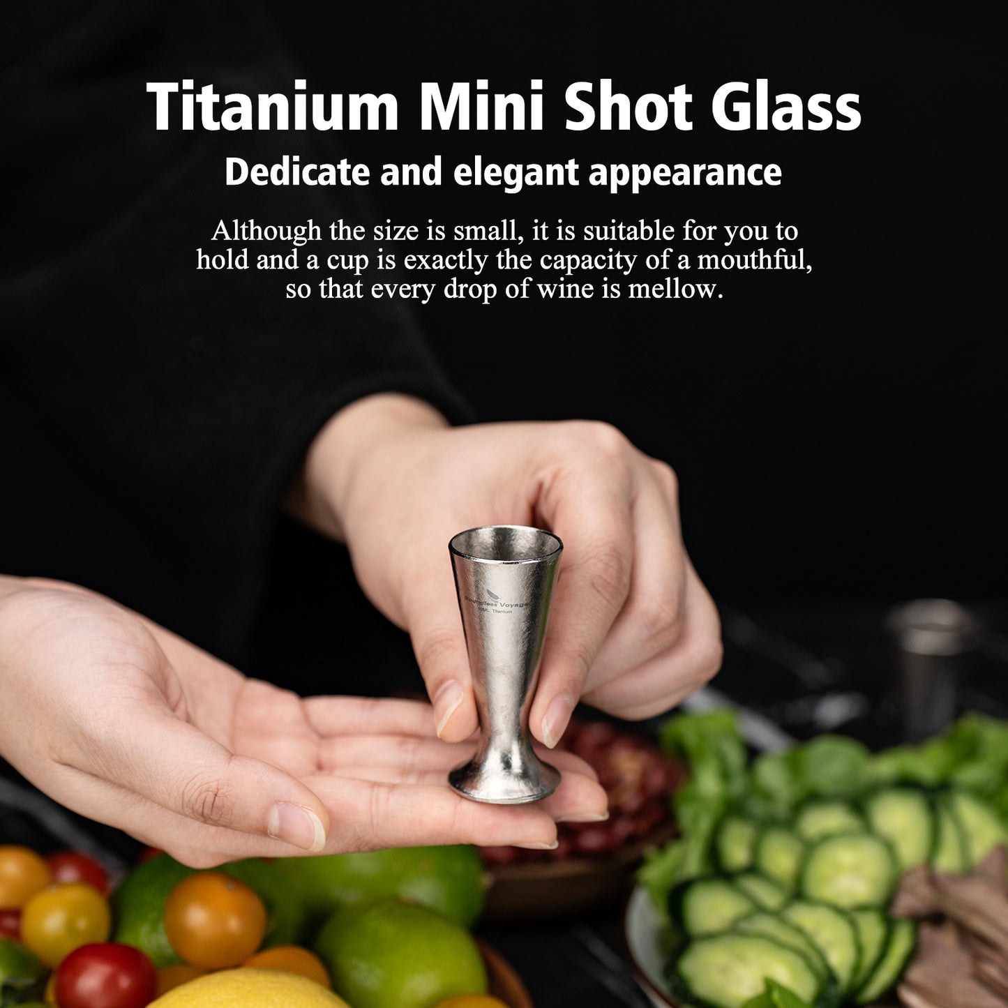 Boundless Voyage Titanium Mini Shot Glasses Cups Wine Drinking Cups Shooters Small Fancy Tequila Whiskey Shot Glasses Drinkware Ti3079D/Ti3079A