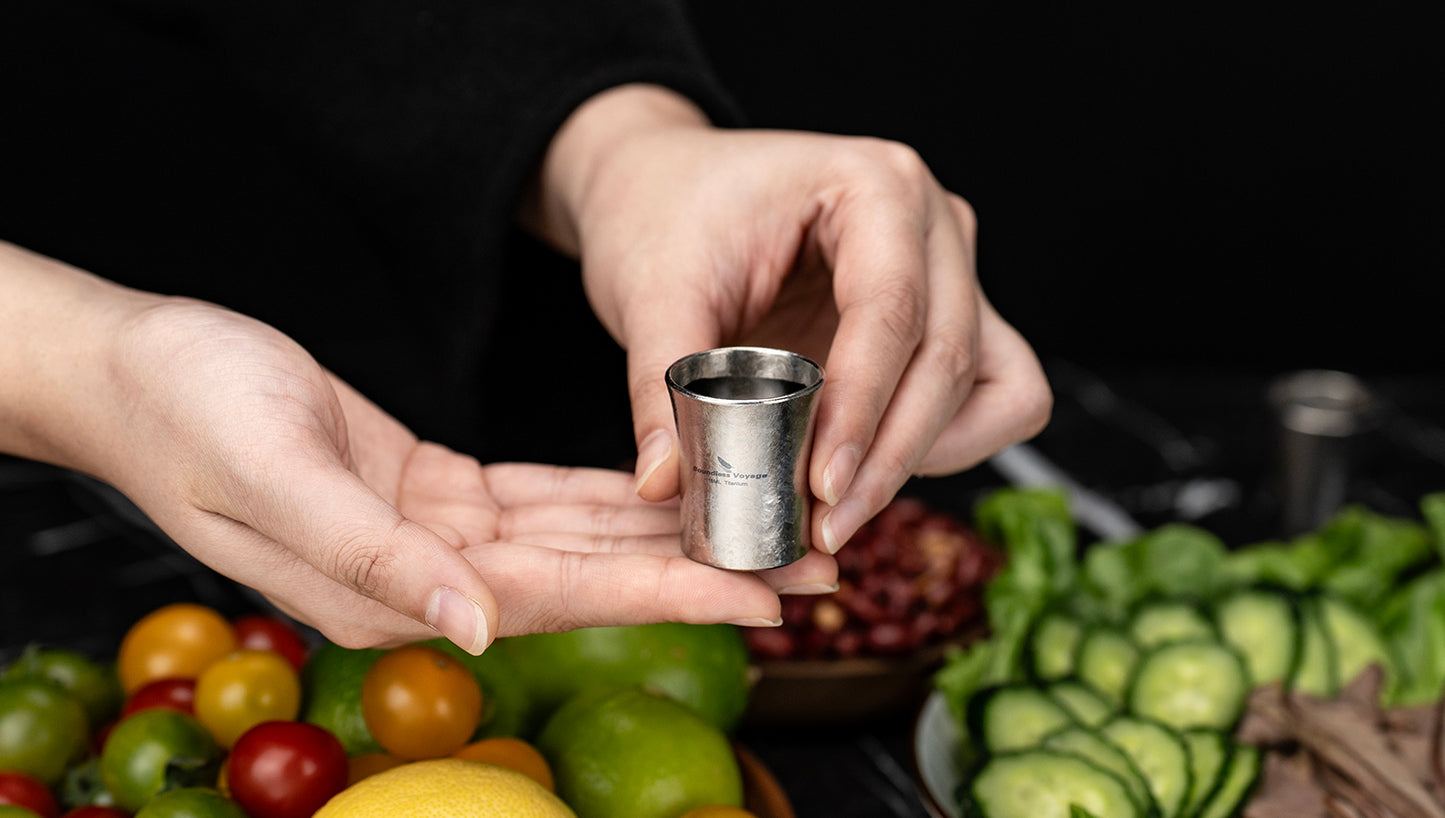 Boundless Voyage Titanium Mini Shot Glasses Cups Wine Drinking Cups Shooters Small Fancy Tequila Whiskey Cup drinking cup, Outdoor Camping Cup Ti3080A
