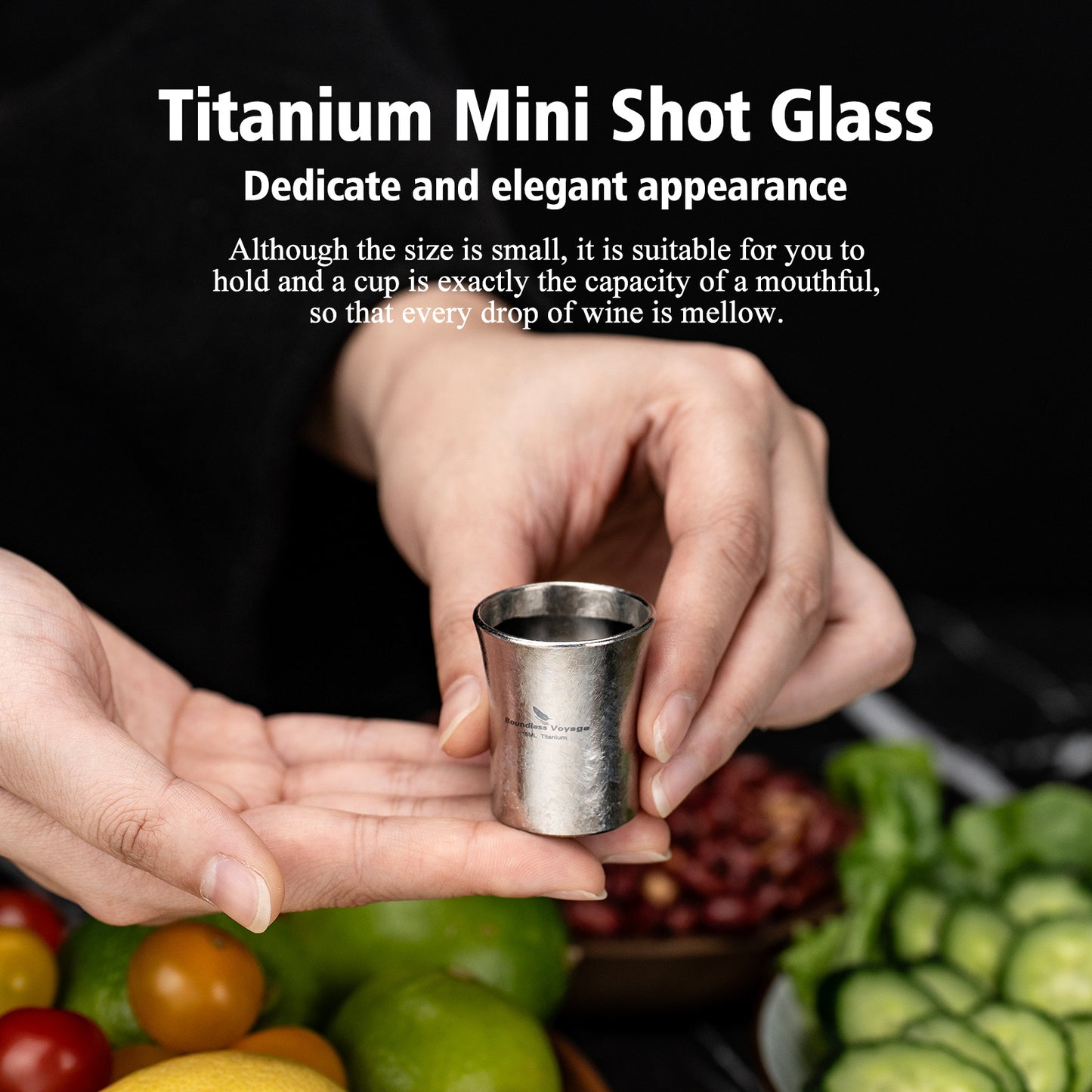 Boundless Voyage Titanium Mini Shot Glasses Cups Wine Drinking Cups Shooters Small Fancy Tequila Whiskey Cup drinking cup, Outdoor Camping Cup Ti3080A