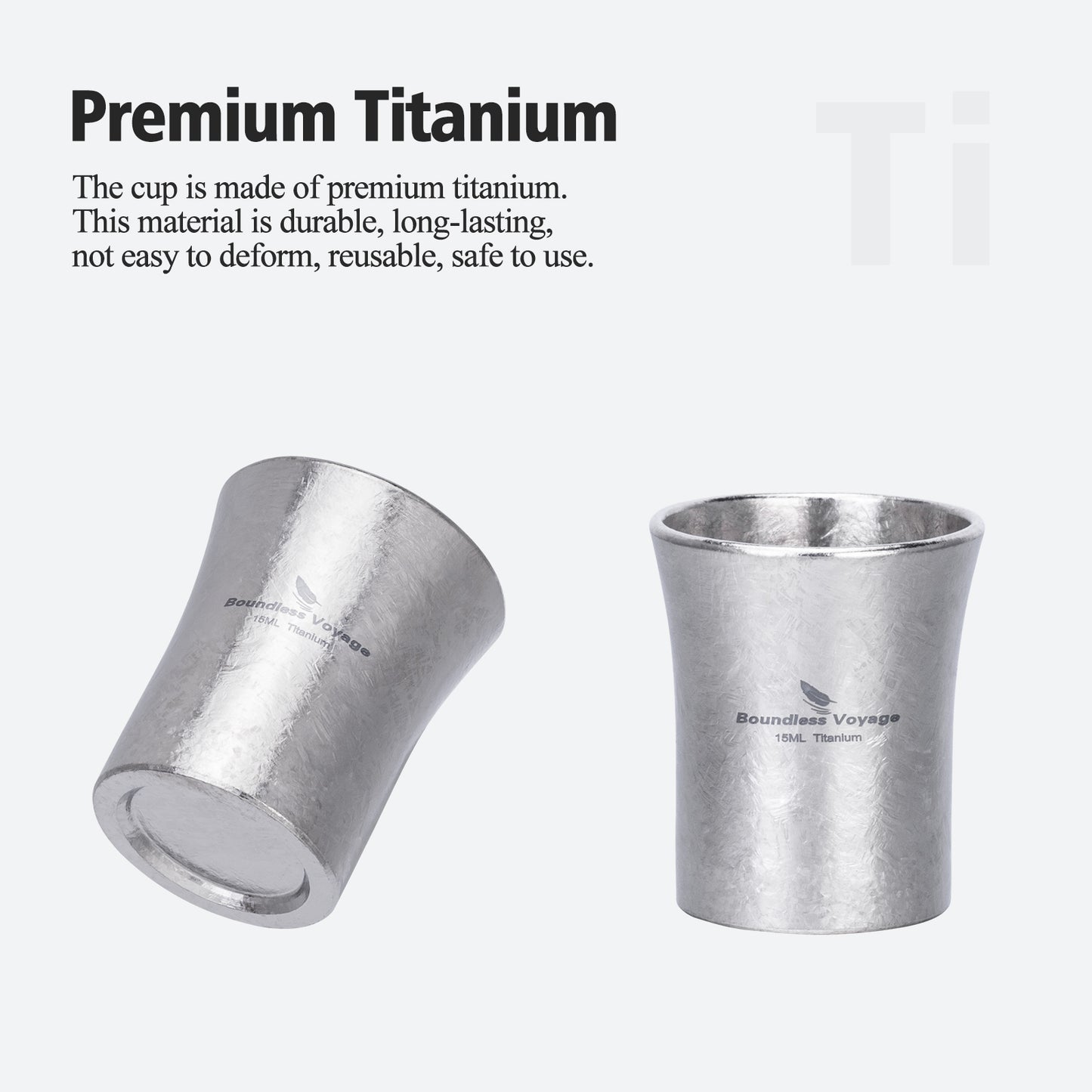 Boundless Voyage Titanium Mini Shot Glasses Cups Wine Drinking Cups Shooters Small Fancy Tequila Whiskey Cup drinking cup, Outdoor Camping Cup Ti3080A