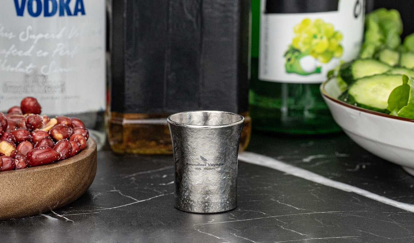 Boundless Voyage Titanium Mini Shot Glasses Cups Wine Drinking Cups Shooters Small Fancy Tequila Whiskey Cup drinking cup, Outdoor Camping Cup Ti3080A