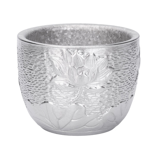 Boundless Voyage Titanium Double-Wall Cup Embossed Pattern, 50ml 100ml for Tea Whisky Home Bar Ti3081A Ti3081B