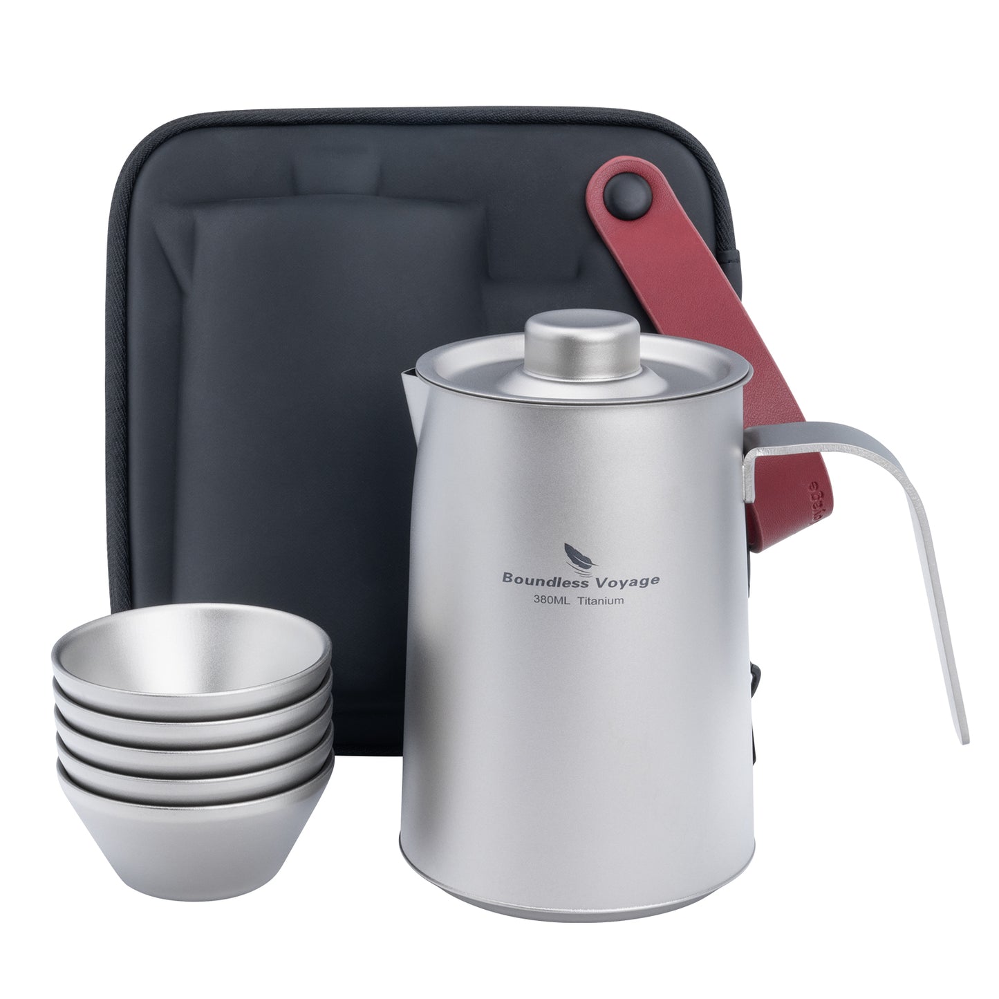 Boundless Voyage Ultralight Titanium Camping Tea Set, Portable Travel Drinkware for Picnic Hiking Home Use Ti3116D