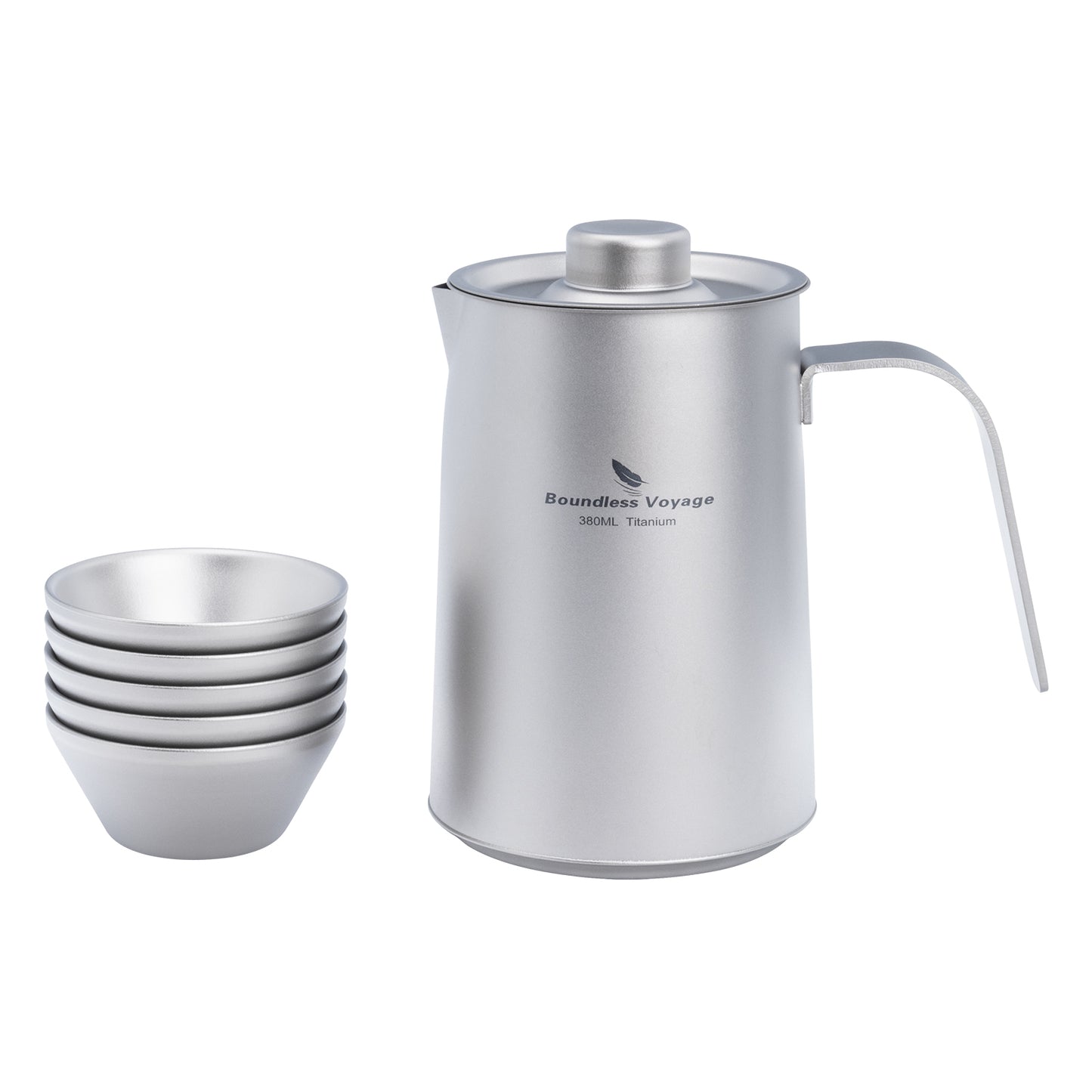 Boundless Voyage Ultralight Titanium Camping Tea Set, Portable Travel Drinkware for Picnic Hiking Home Use Ti3116D