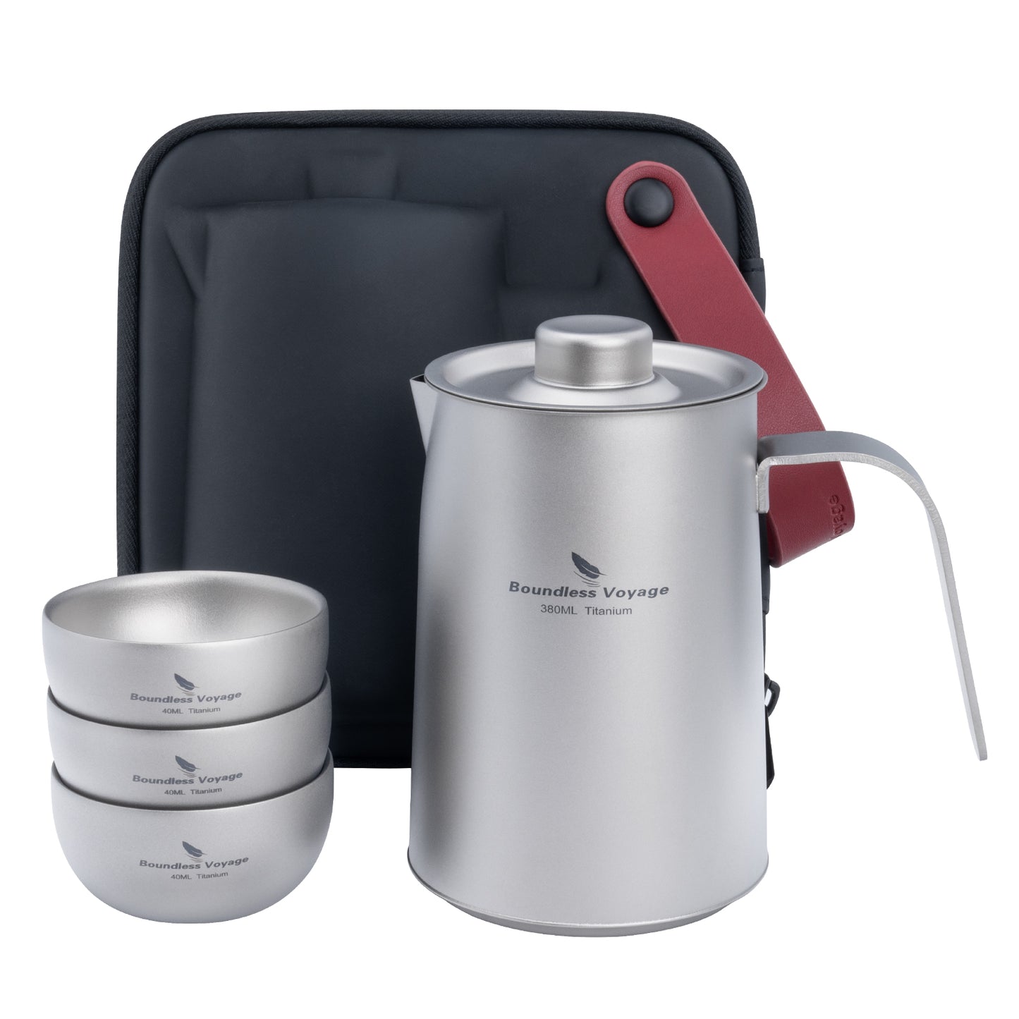 Boundless Voyage Ultralight Titanium Camping Tea Set, Portable Travel Drinkware for Picnic Hiking Home Use Ti3116D