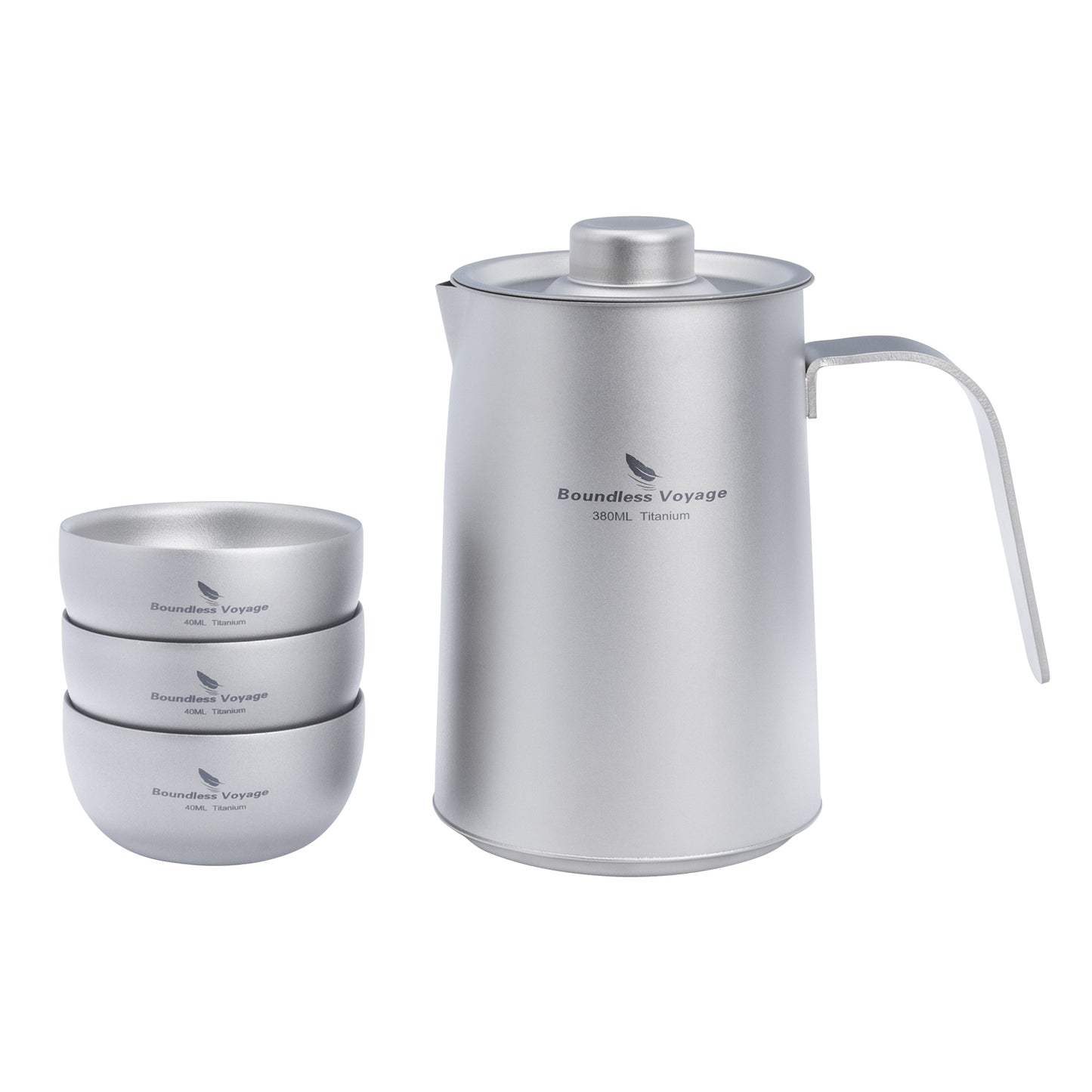 Boundless Voyage Ultralight Titanium Camping Tea Set, Portable Travel Drinkware for Picnic Hiking Home Use Ti3116D