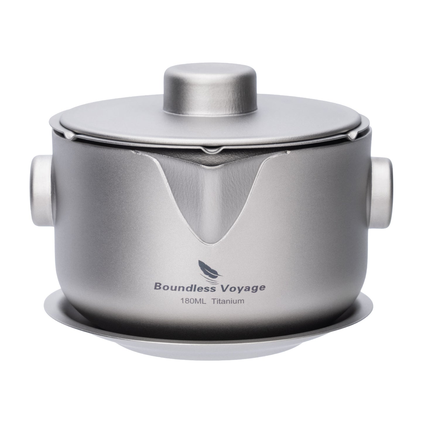 Boundless Voyage 180ml Sandblasted Finish Titanium Double-Layer Tea Maker with Lid Filter Ultralight Teapot with Double-Walled Anti-scalding Coffee Cup MugTi3136D / Ti3137D