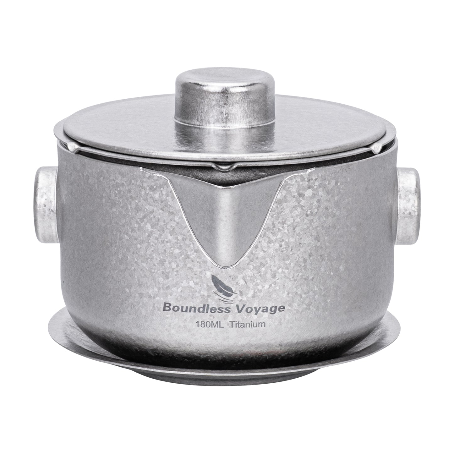 Boundless Voyage 180ml Crystalline Finish Titanium Double-Layer Tea Maker with Lid Filter Ultralight Teapot with Double-Walled Anti-scalding Coffee Cup MugTi3136D / Ti3137D